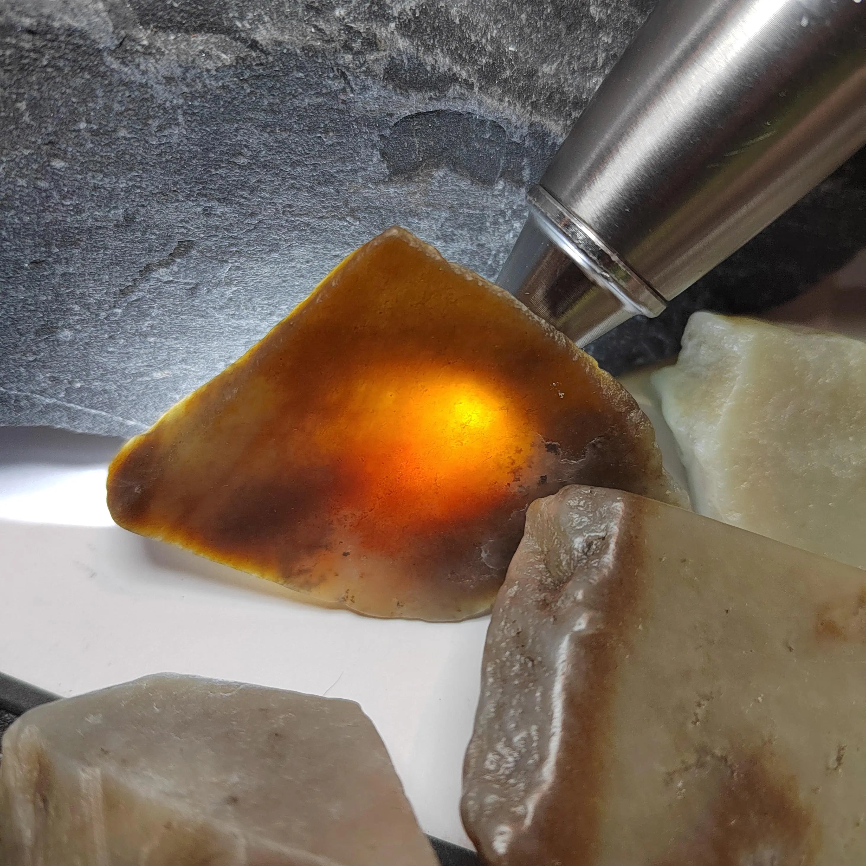 Natural DIY Nephrite Jade Raw Fragments · 443g Sugar Brown Tone | SL541 SL Precious