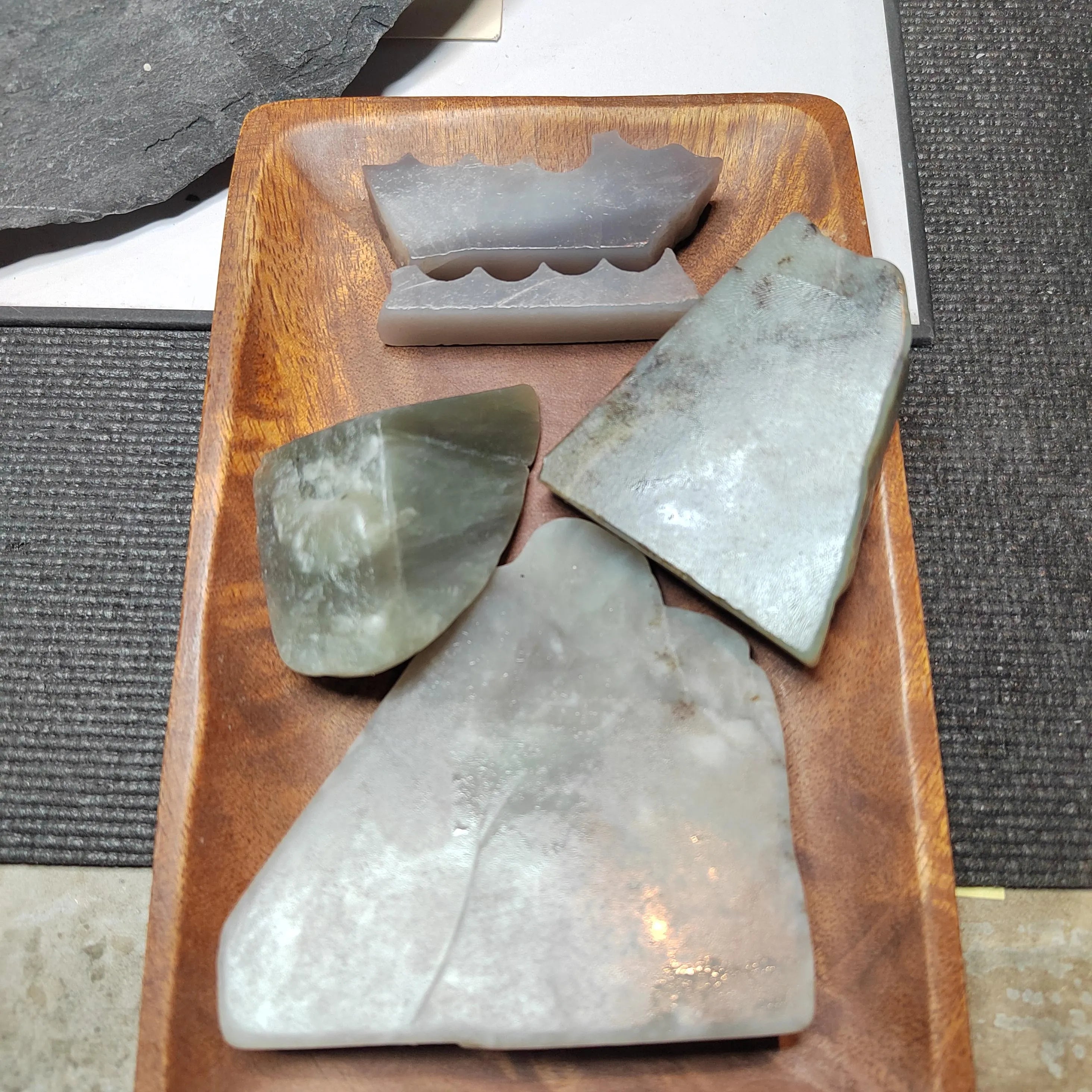 Natural DIY Nephrite Jade Raw Fragments · 467g Sugar Brown & Purple Smoke Mix | SL542 SL Precious