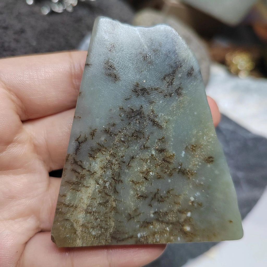 Natural DIY Nephrite Jade Raw Fragments · 467g Sugar Brown & Purple Smoke Mix | SL542 SL Precious