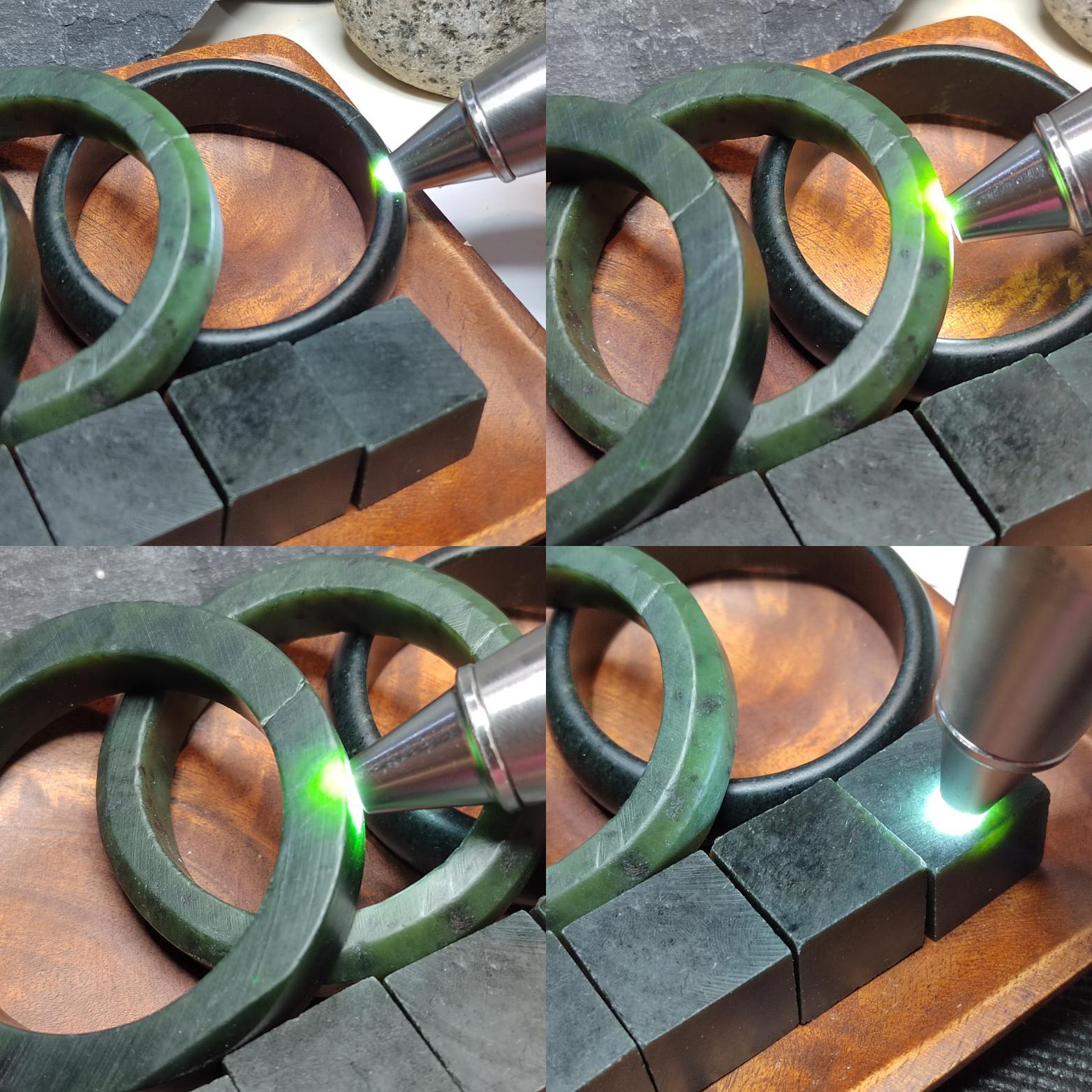 Natural DIY Nephrite Jade 半成品 Offcuts · 3 Bangles + 5 Squares · 368g Deep Green | SL544 SL Precious