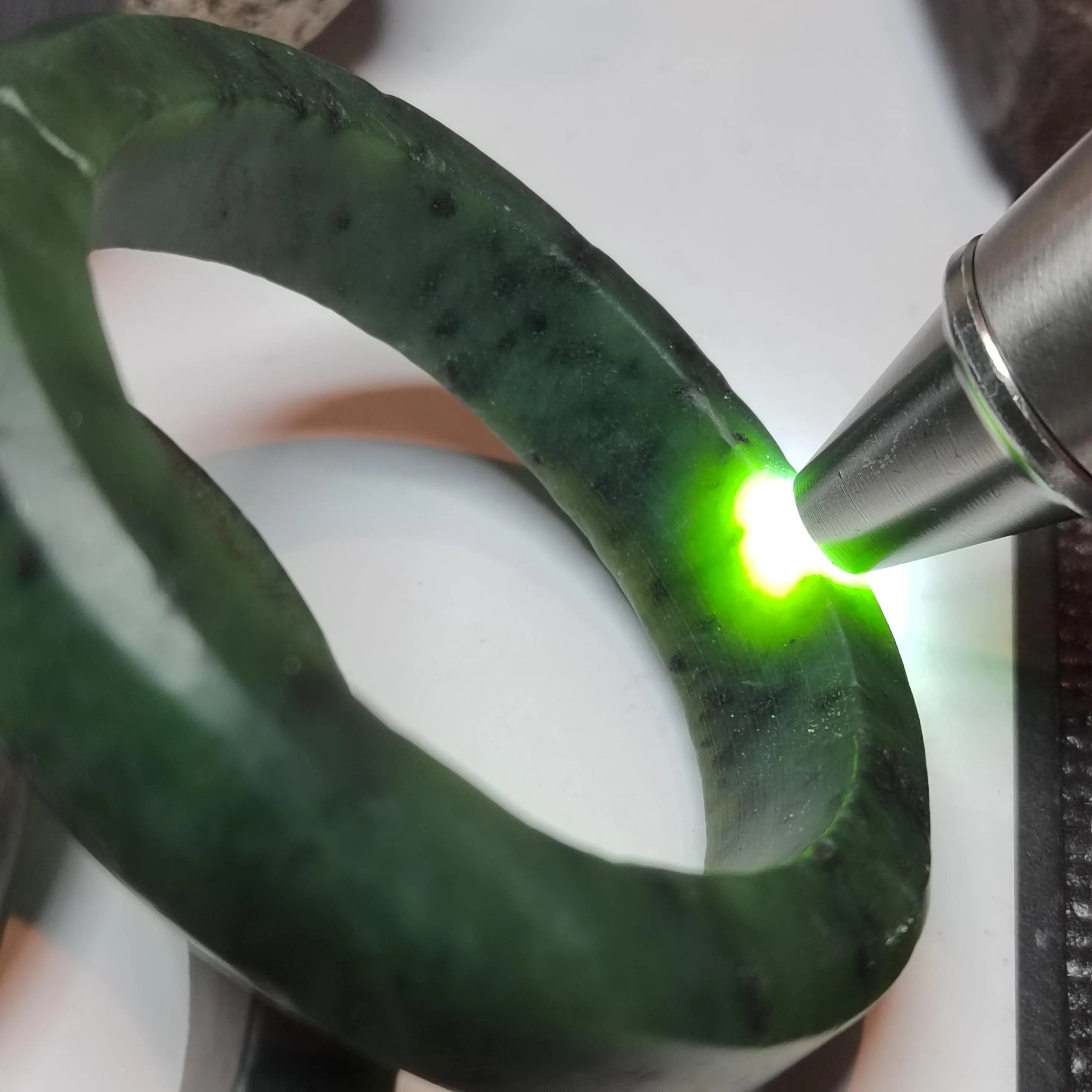 Natural DIY Nephrite Jade 半成品 Offcuts · 3 Bangles + 5 Squares · 368g Deep Green | SL544 SL Precious