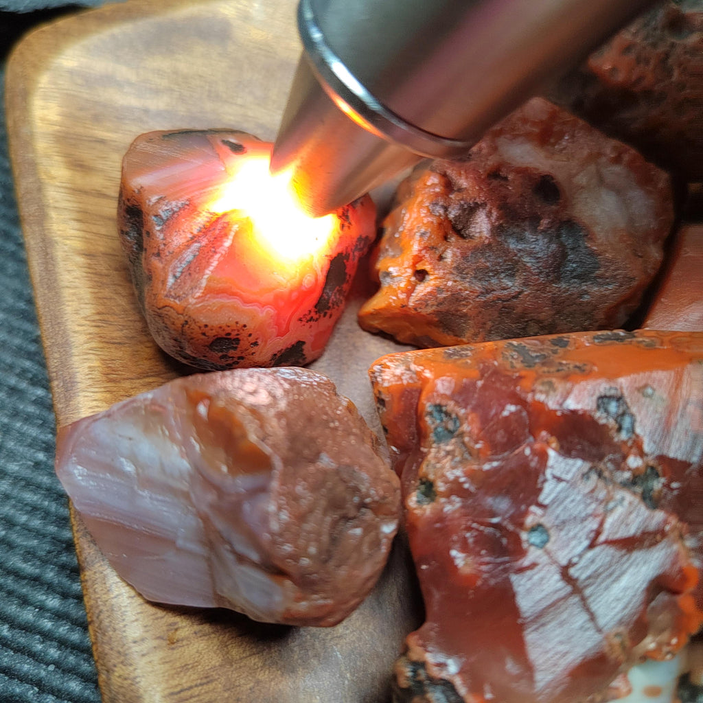 Rare Waxi Nanhong Agate Raw Stone & Offcuts · 436g · DIY Jewelry Material | SL545 SL Precious