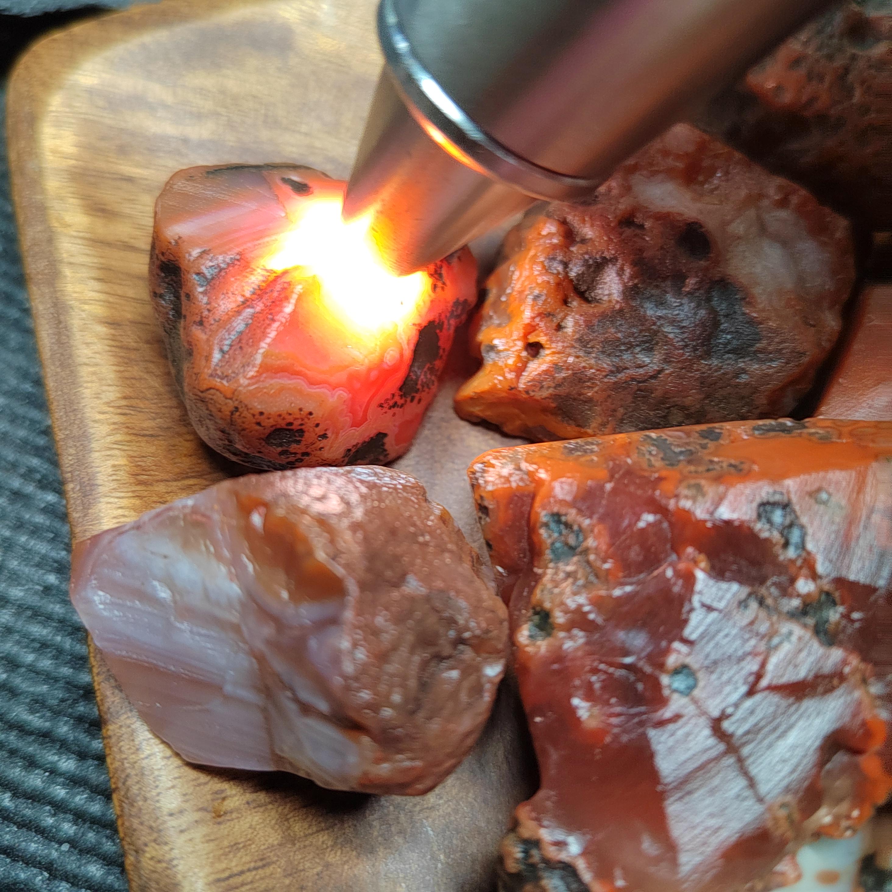Rare Waxi Nanhong Agate Raw Stone & Offcuts · 436g · DIY Jewelry Material | SL545 SL Precious