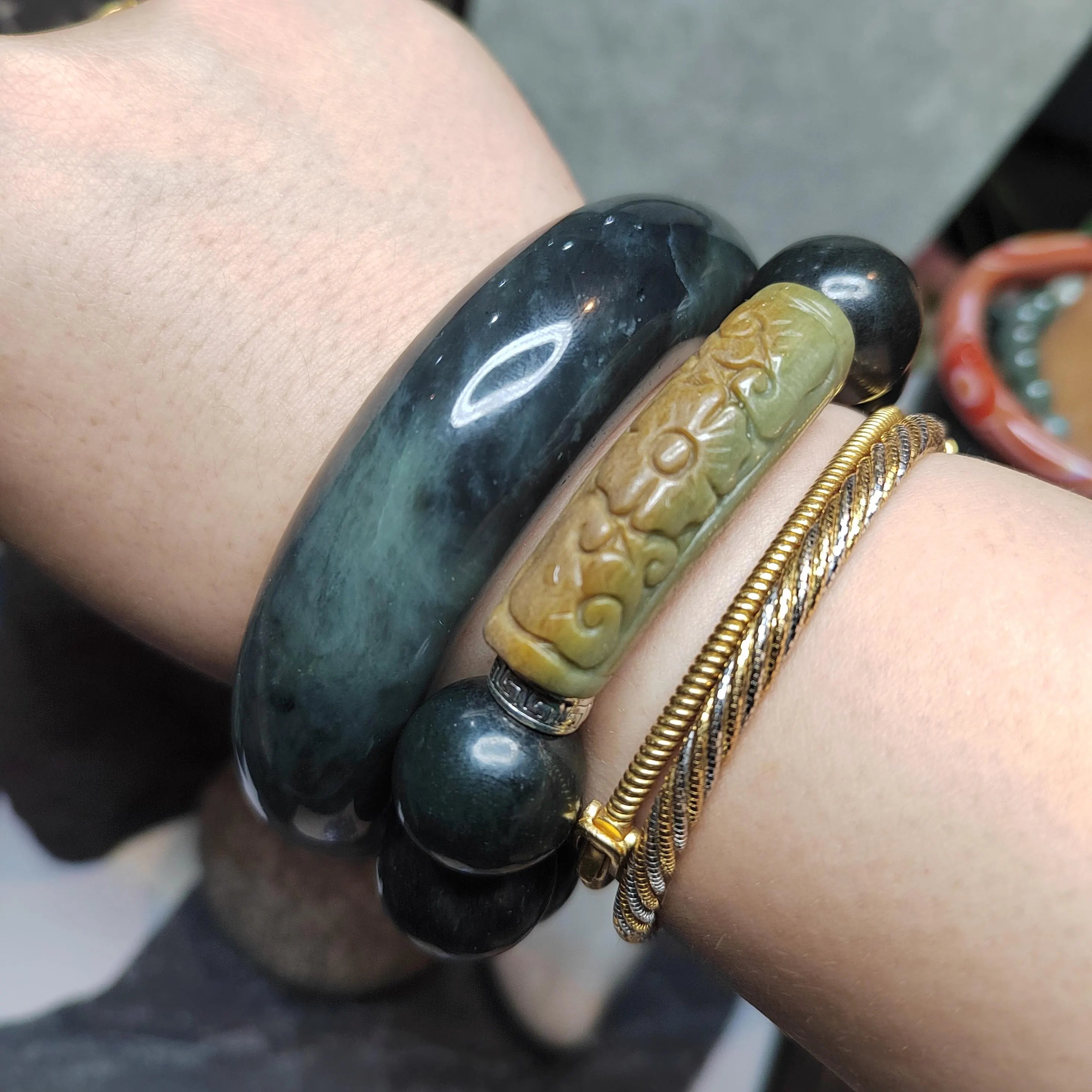 Certified Natural Xiuyan Jade Large Thick Collector’s Bangle | (60mm) SL176 SL Precious