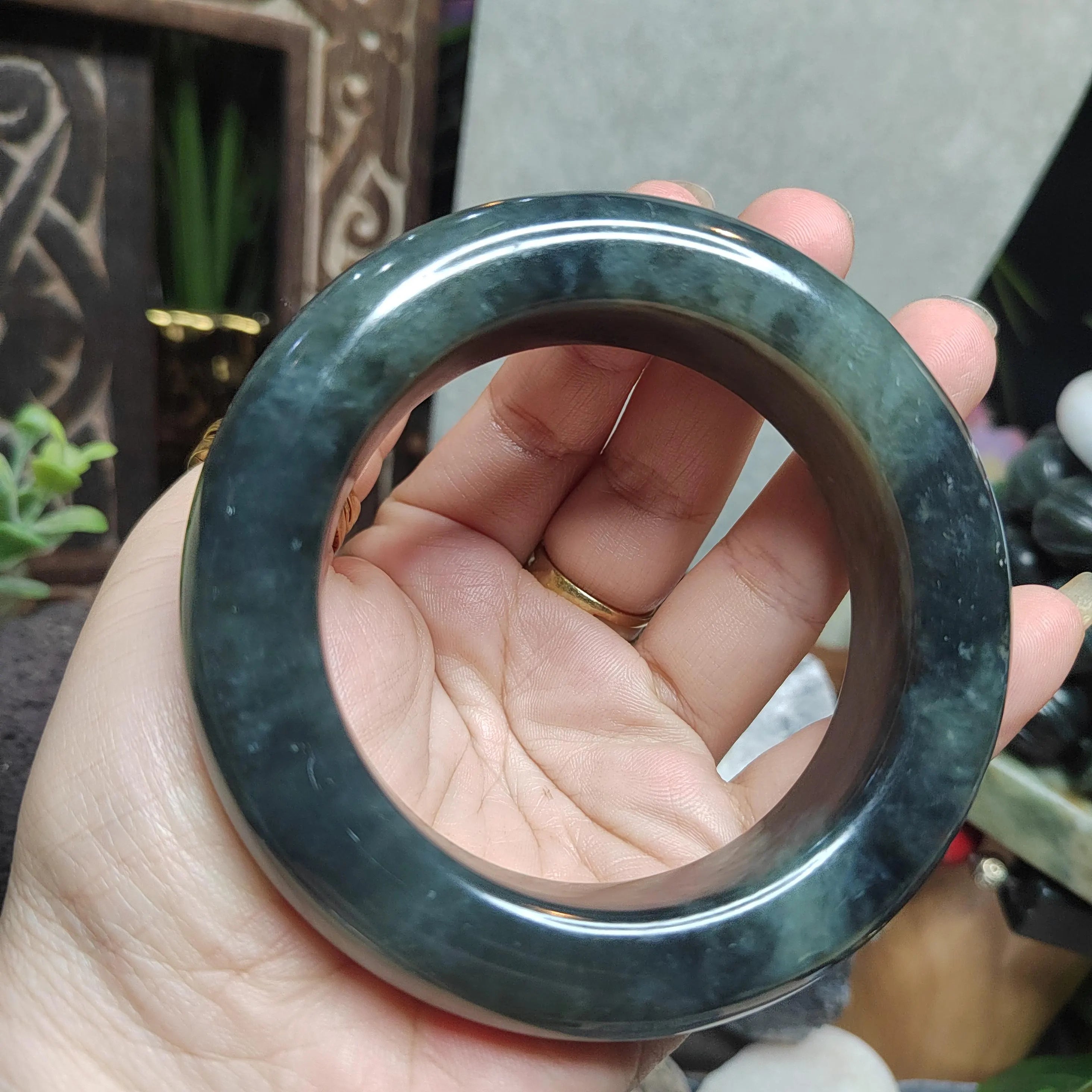 Certified Natural Xiuyan Jade Large Thick Collector’s Bangle | (60mm) SL176 SL Precious