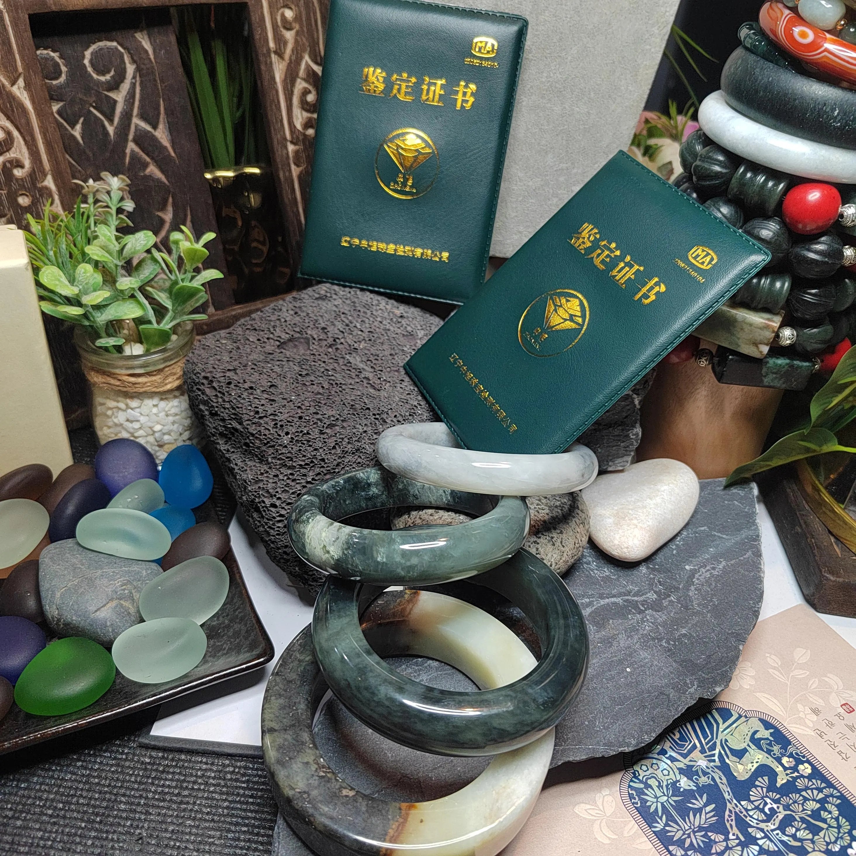 Certified Natural Medium Thick Xiuyan Jade Mistery Icy Blue Green Bangle | (61.8mm) SL178 SL Precious