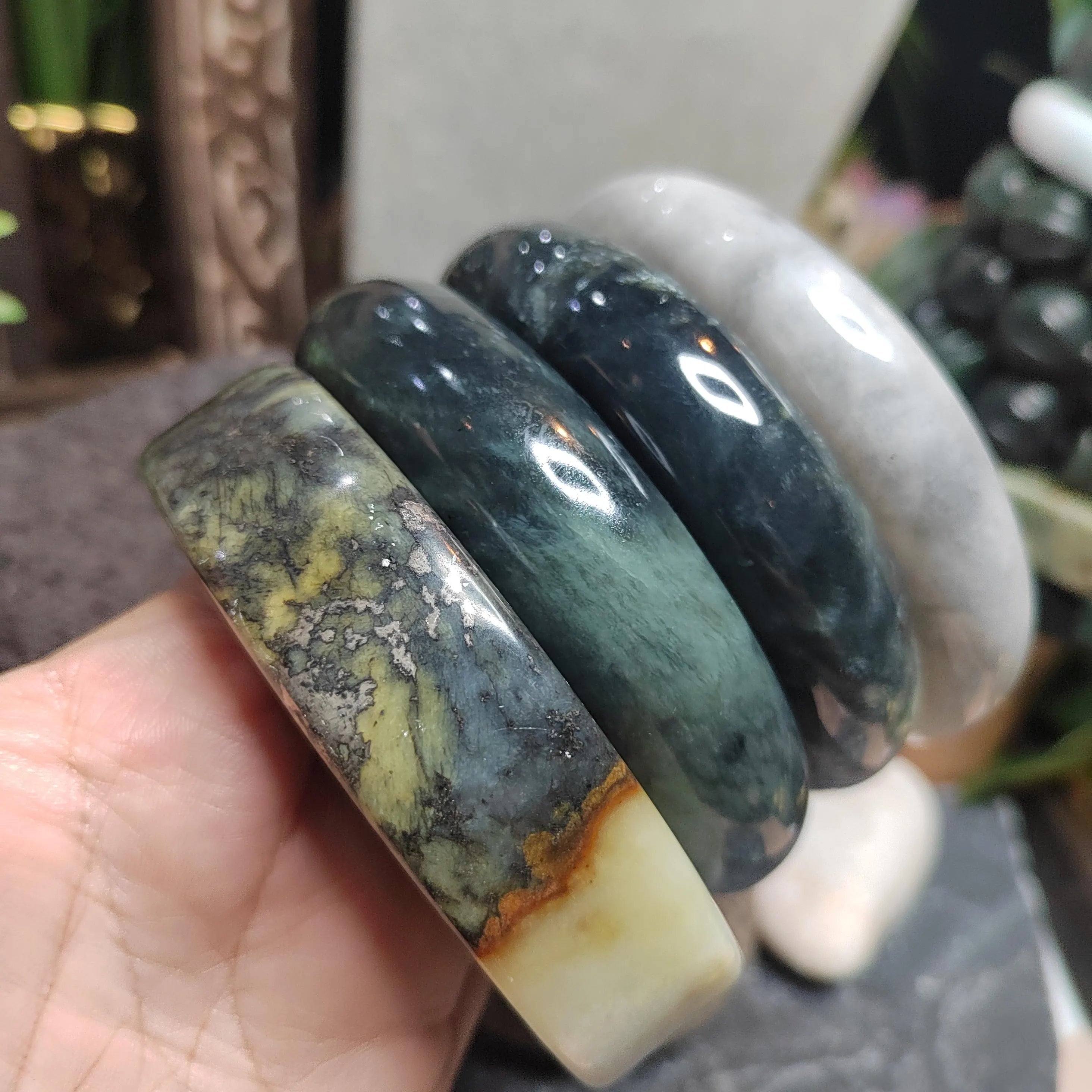 Certified Natural Medium Thick Xiuyan Jade Mistery Icy Blue Green Bangle | (61.8mm) SL178 SL Precious
