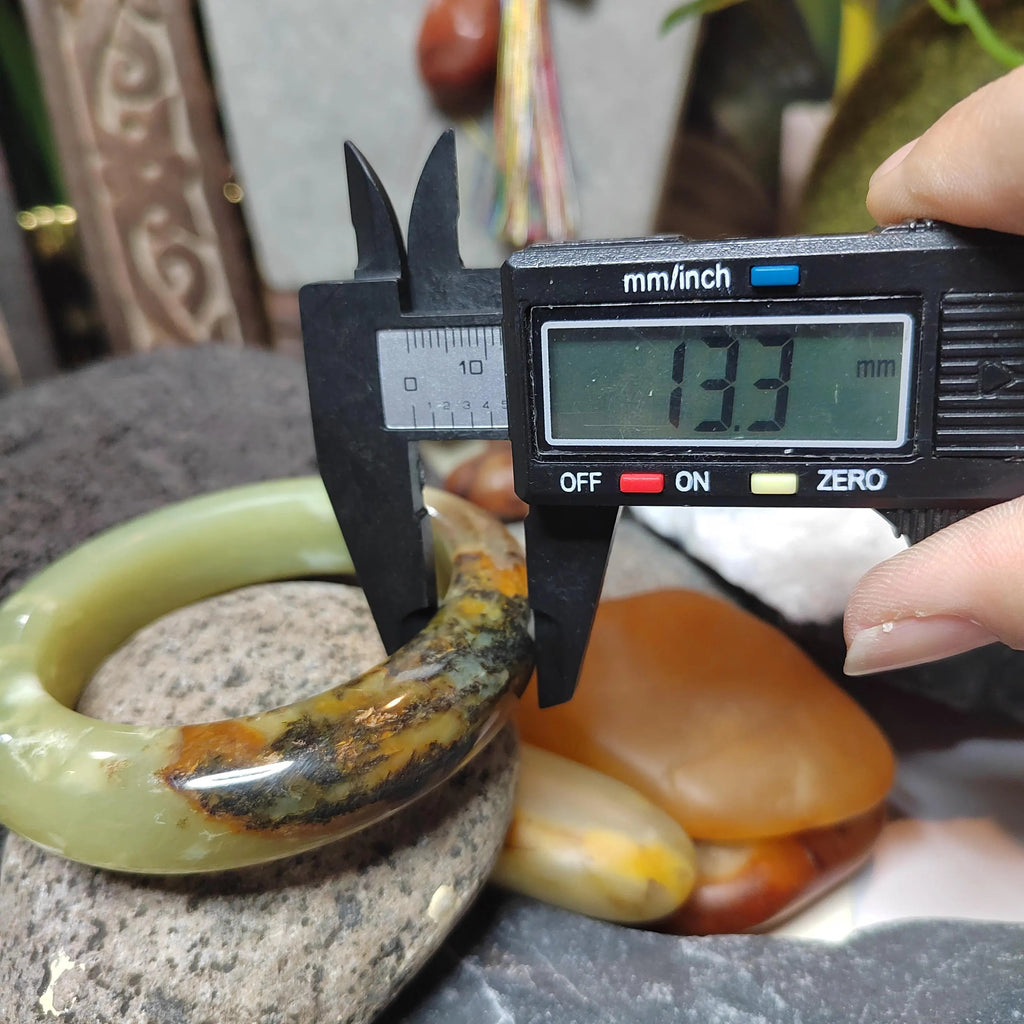 Certified Natural Xiuyan Jade Bangle | “Floating Flower & Natural Oil Painting Jade” 57.4mm SL551 SL Precious