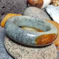Certified Natural Xiuyan Golden Mark Jade Bangle “Ink & Gold Harmony” 57.5mm | SL554 SL Precious