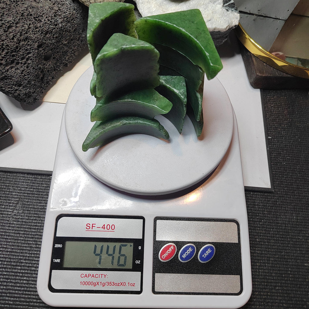 Premium DIY Nephrite Jade Raw Fragments · 446g Offcuts for Jewelry & Carving | SL534 SL Precious