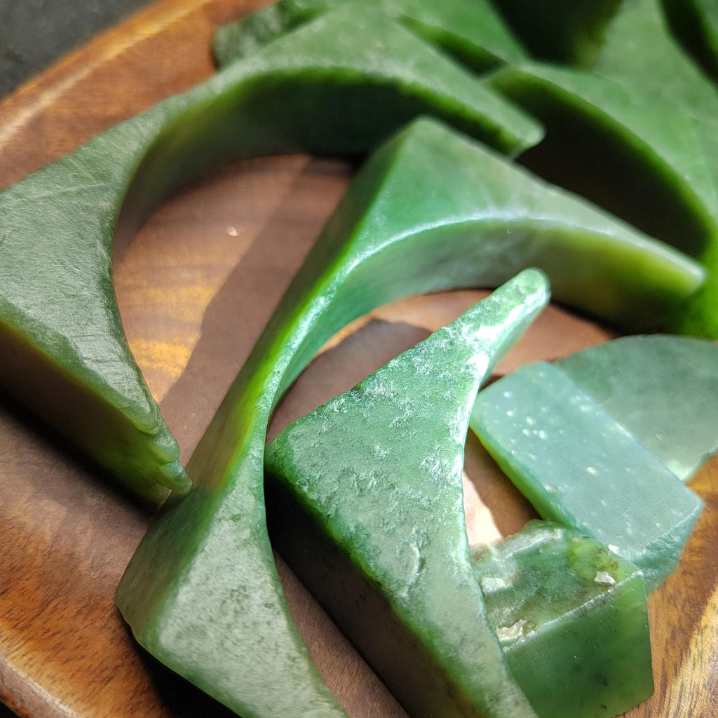Natural DIY Green Nephrite Jade Raw Fragments · 446g Offcuts | SL538 SL Precious