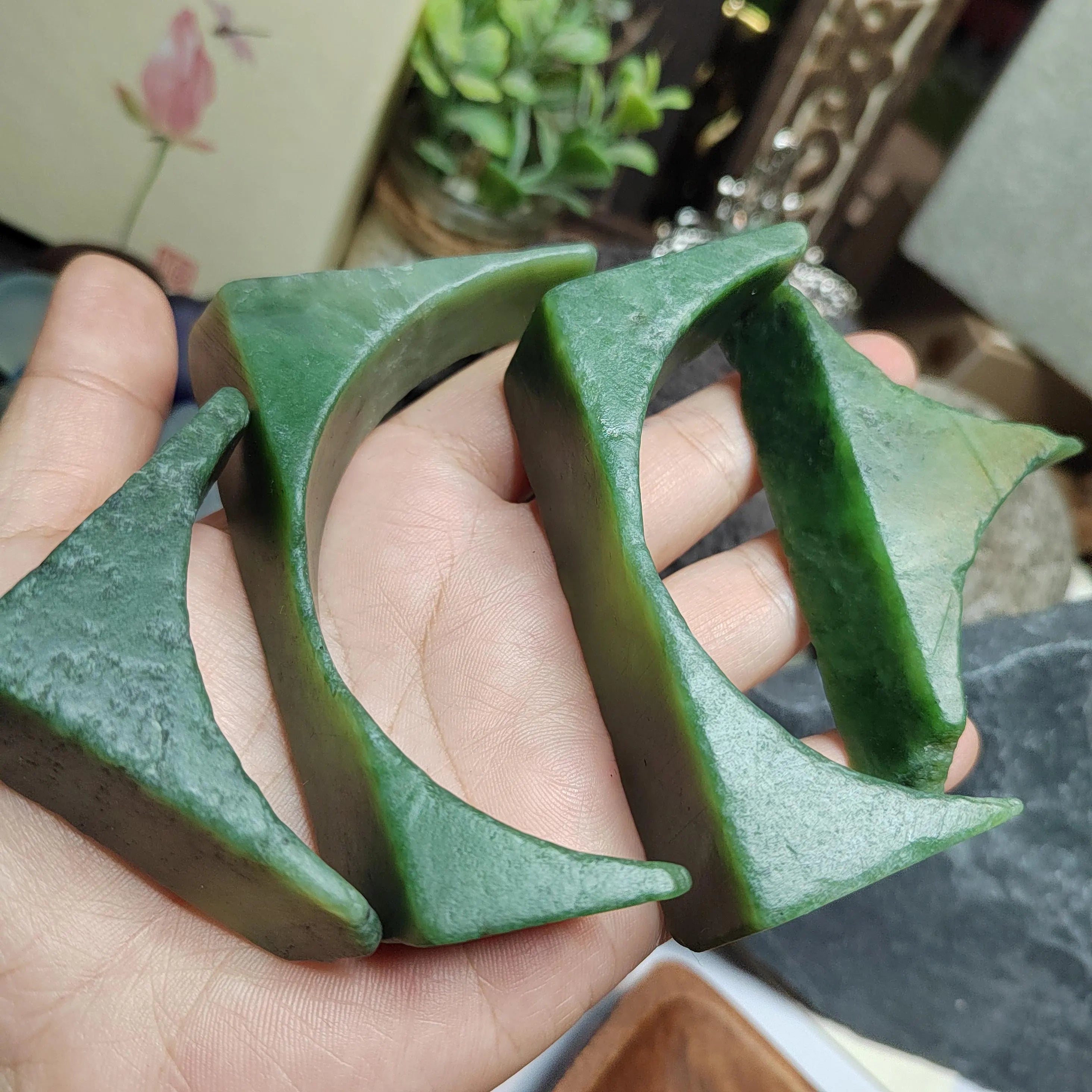 Natural DIY Green Nephrite Jade Raw Fragments · 446g Offcuts | SL538 SL Precious