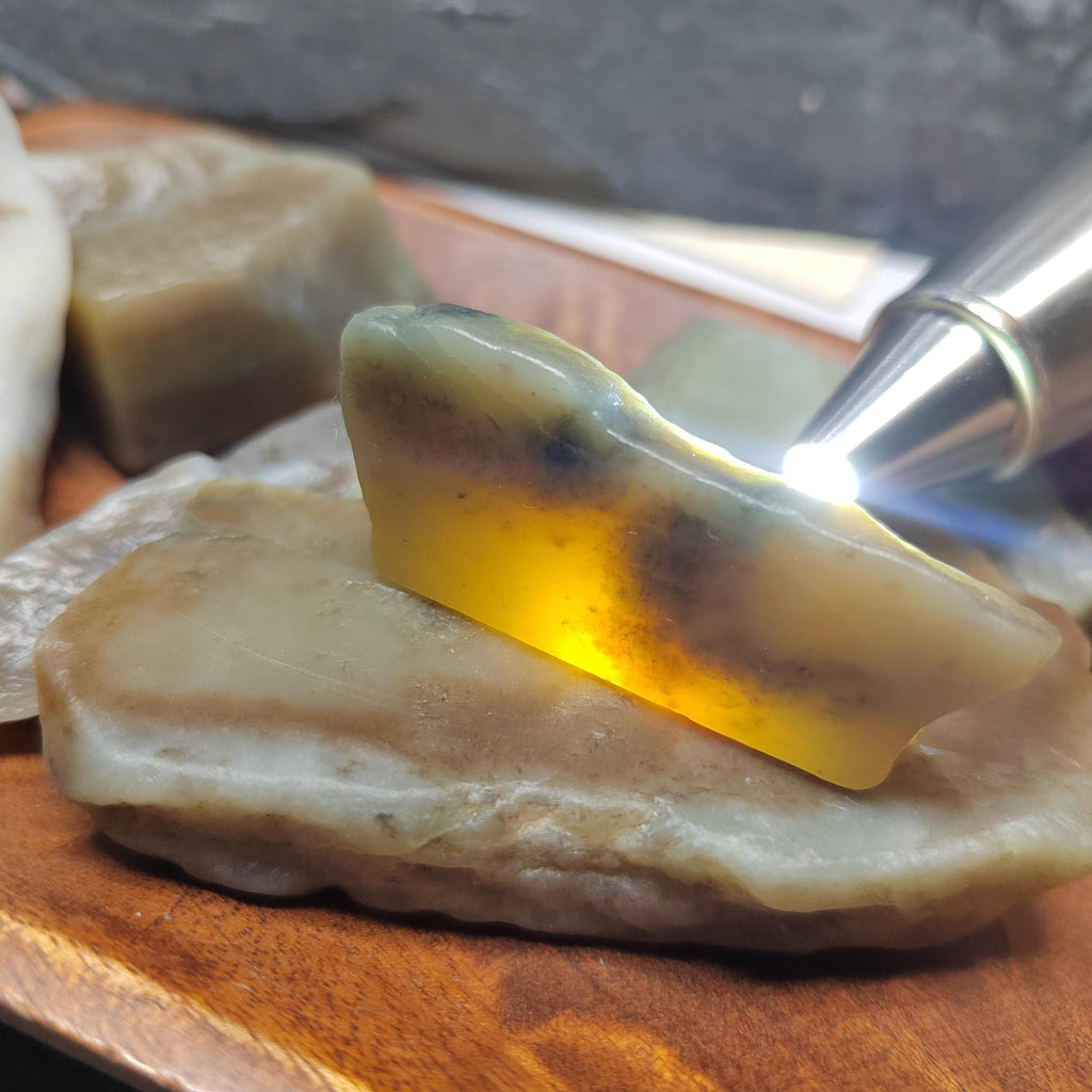 Natural DIY Nephrite Jade Raw Fragments · 476g Sugar Brown with Shuicao 花 Pattern | SL539 SL Precious