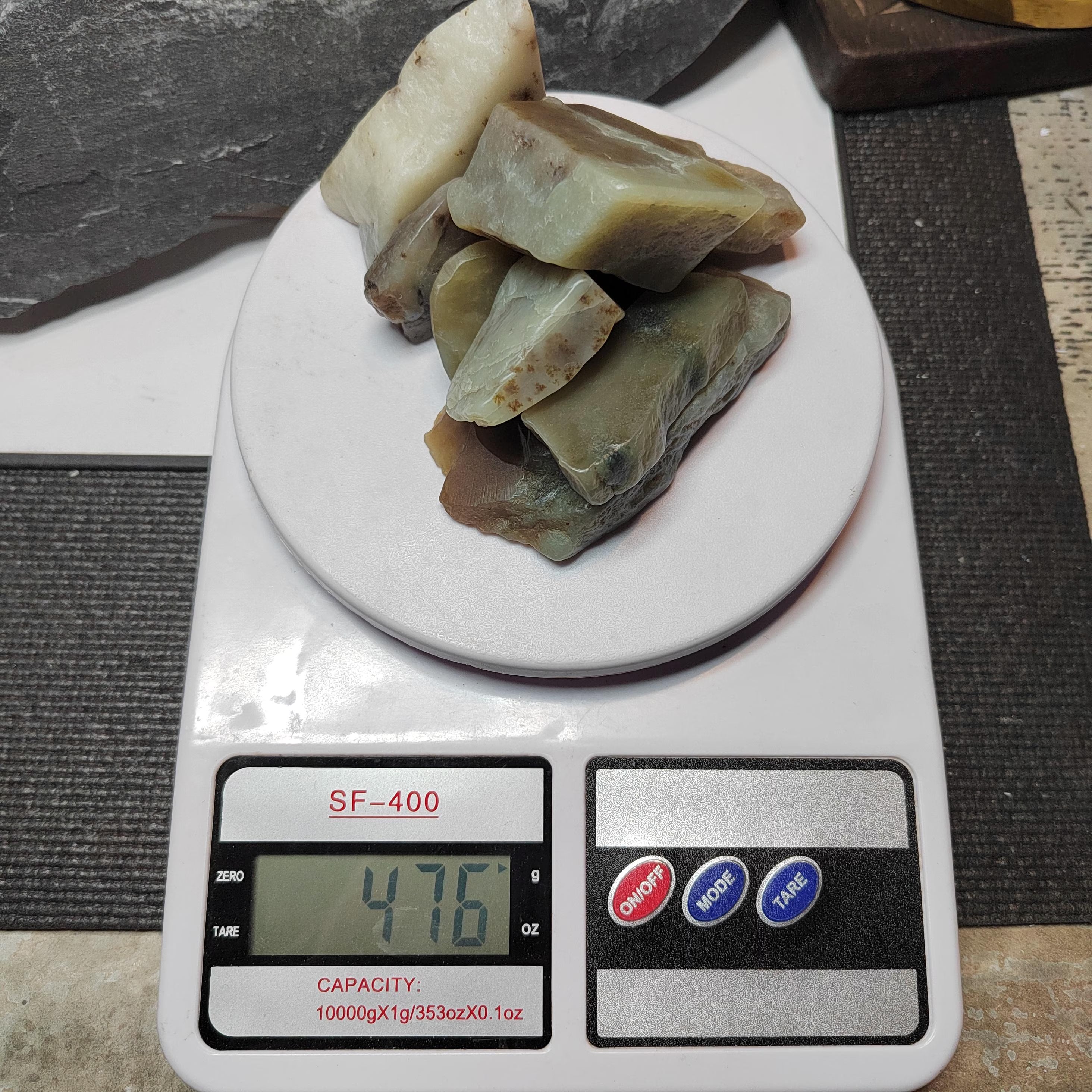 Natural DIY Nephrite Jade Raw Fragments · 476g Sugar Brown with Shuicao 花 Pattern | SL539 SL Precious