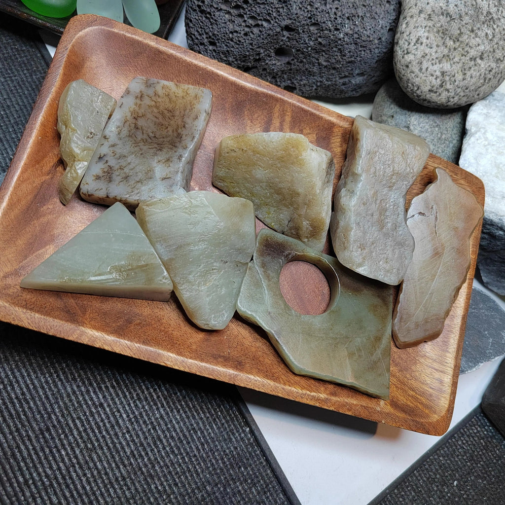 Natural DIY Nephrite Jade Raw Fragments · 485g Sugar Brown with Shuicao 花 Pattern | SL540 SL Precious