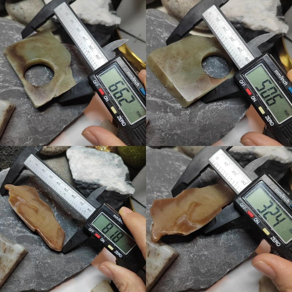 Natural DIY Nephrite Jade Raw Fragments · 485g Sugar Brown with Shuicao 花 Pattern | SL540 SL Precious