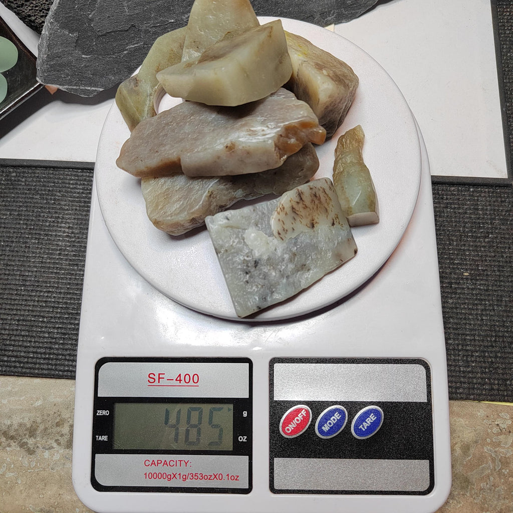 Natural DIY Nephrite Jade Raw Fragments · 485g Sugar Brown with Shuicao 花 Pattern | SL540 SL Precious