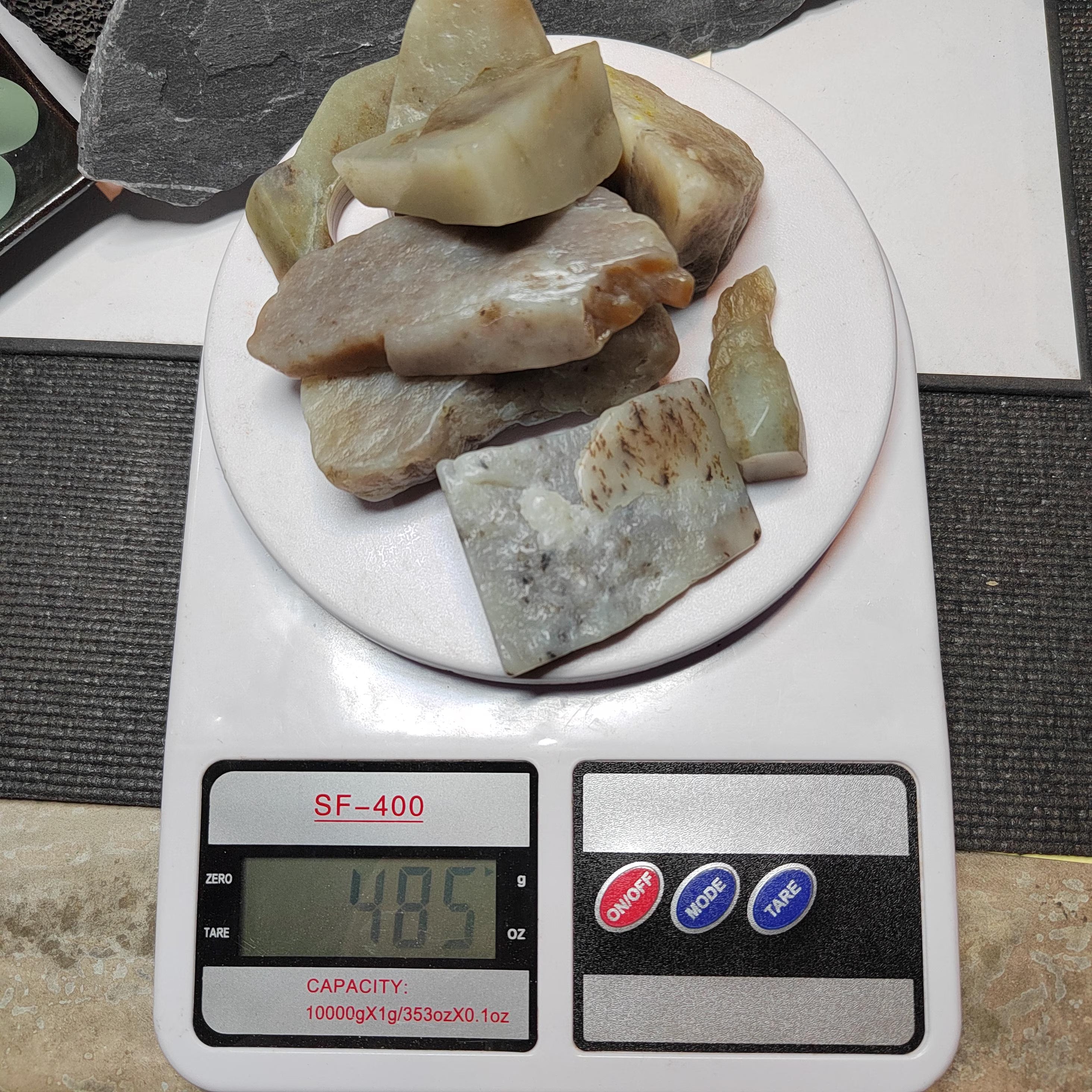Natural DIY Nephrite Jade Raw Fragments · 485g Sugar Brown with Shuicao 花 Pattern | SL540 SL Precious