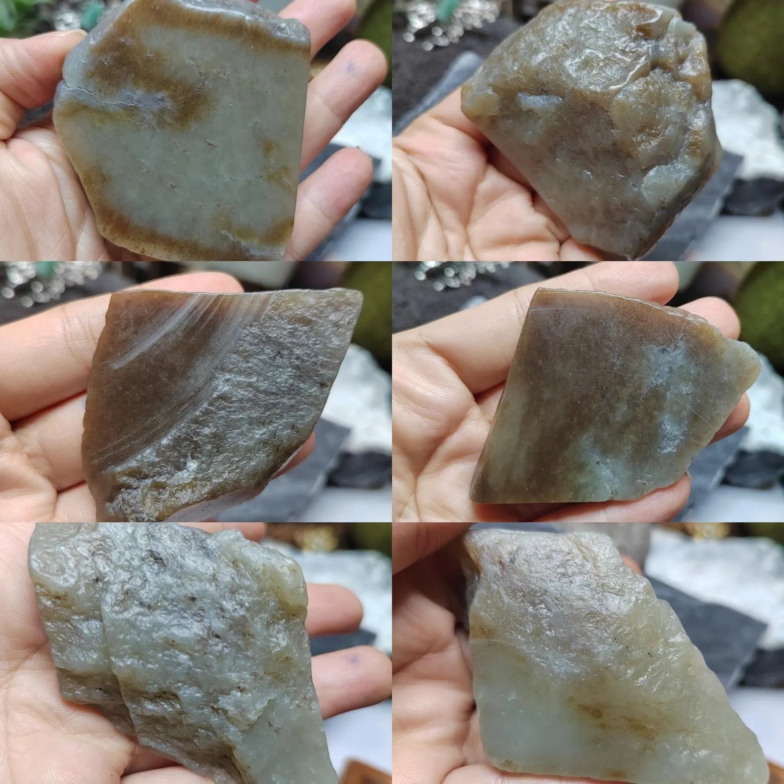 Natural DIY Nephrite Jade Raw Fragments · 443g Sugar Brown Tone | SL541 SL Precious
