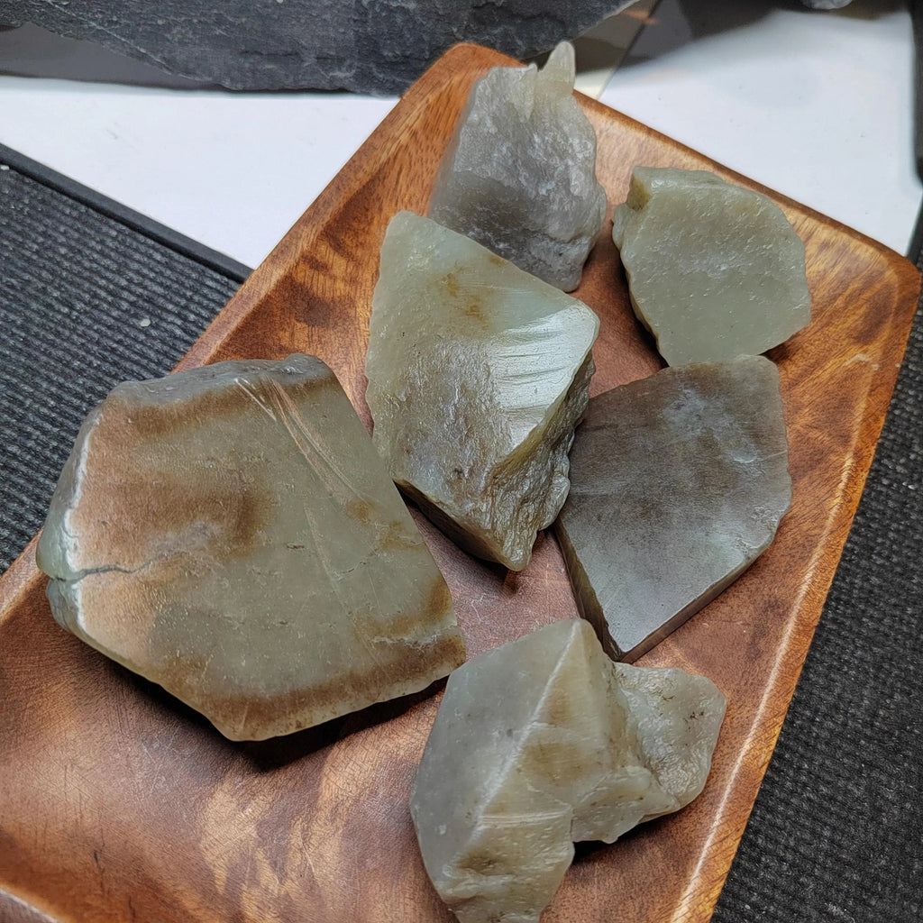 Natural DIY Nephrite Jade Raw Fragments · 443g Sugar Brown Tone | SL541 SL Precious