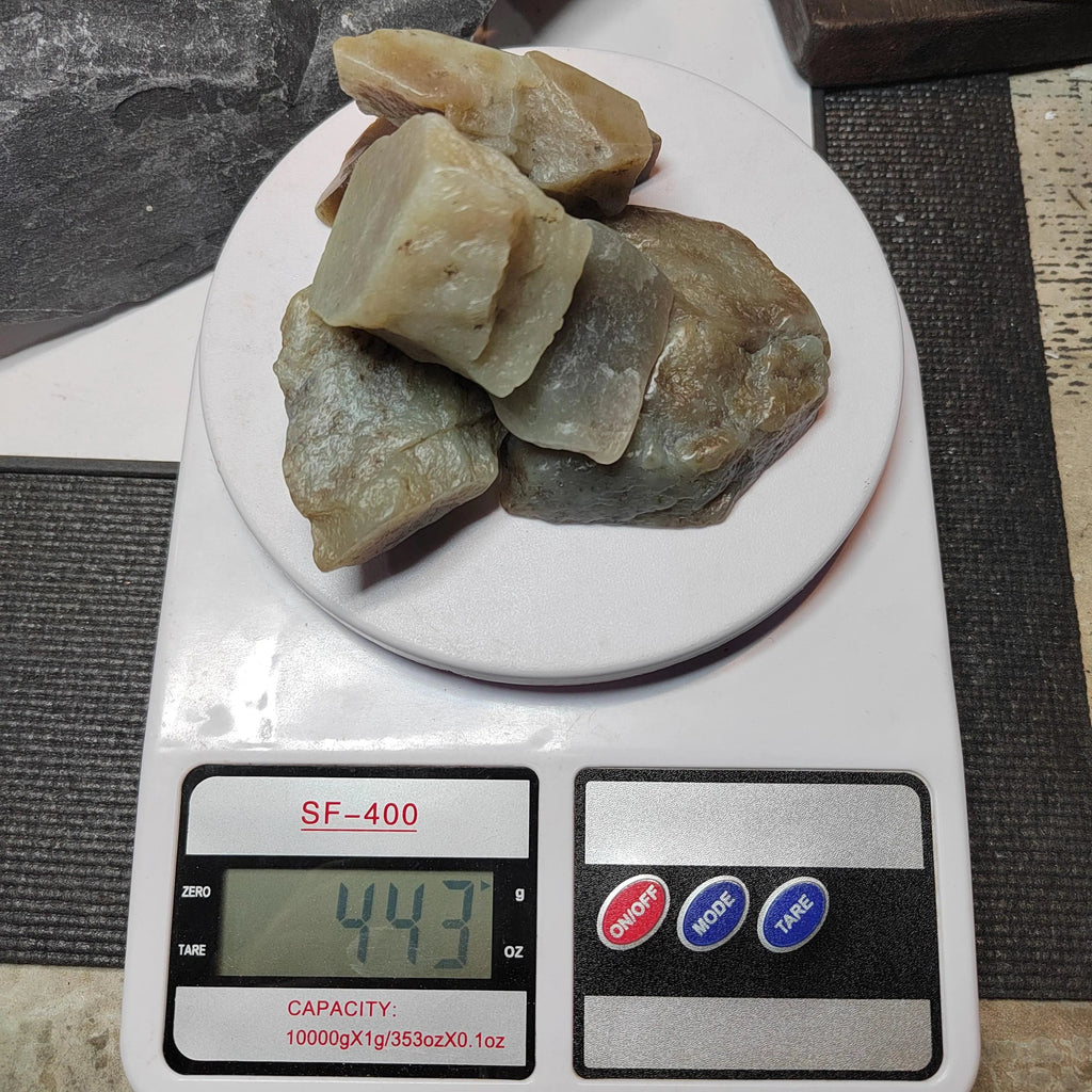 Natural DIY Nephrite Jade Raw Fragments · 443g Sugar Brown Tone | SL541 SL Precious
