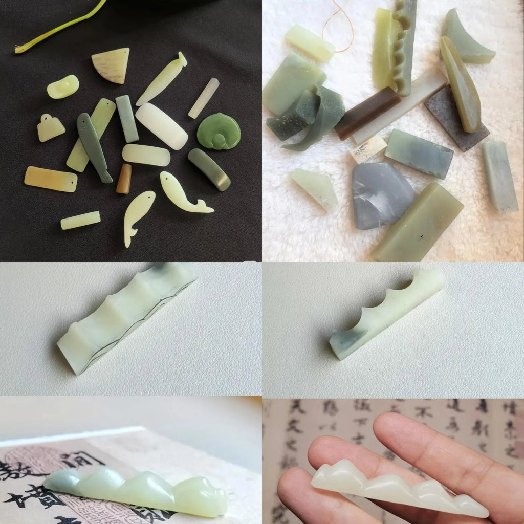 Natural DIY Nephrite Jade Raw Fragments · 467g Sugar Brown & Purple Smoke Mix | SL542 SL Precious