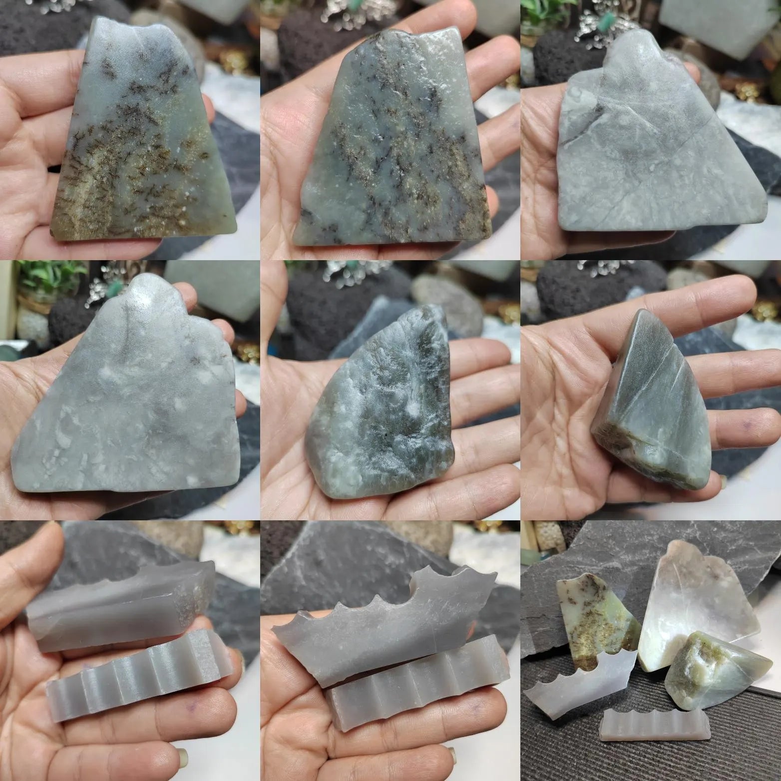 Natural DIY Nephrite Jade Raw Fragments · 467g Sugar Brown & Purple Smoke Mix | SL542 SL Precious