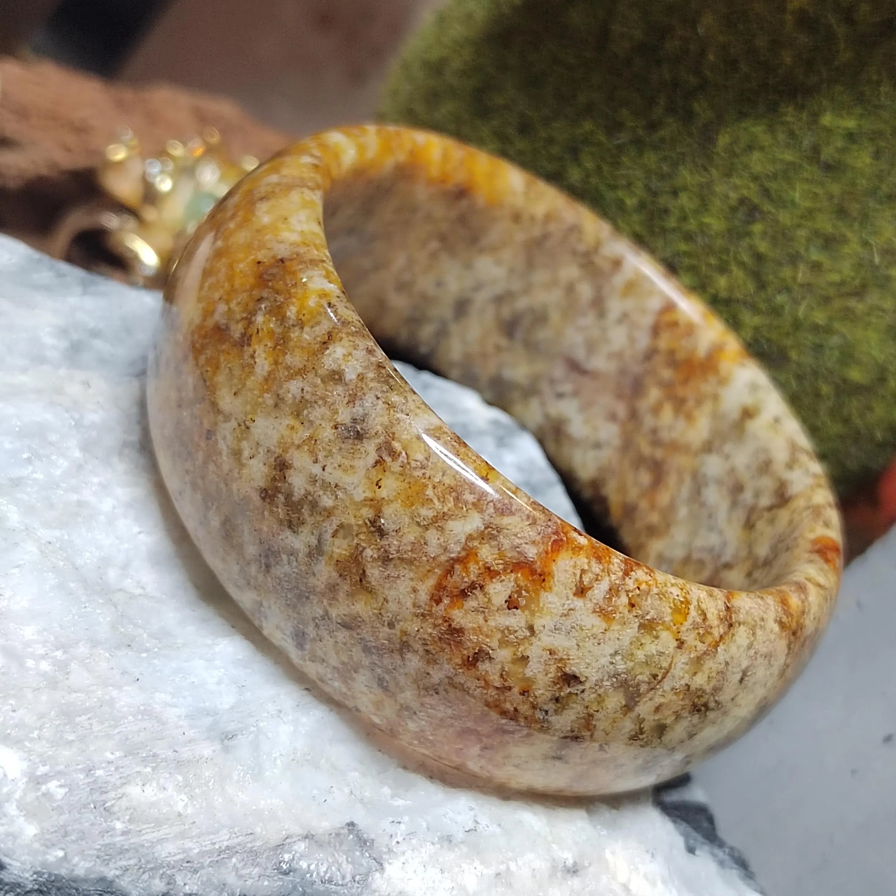 Certified Large Beautiful Natural Rustic Xiuyan Jade Bangle 57.2mm | SL555 SL Precious