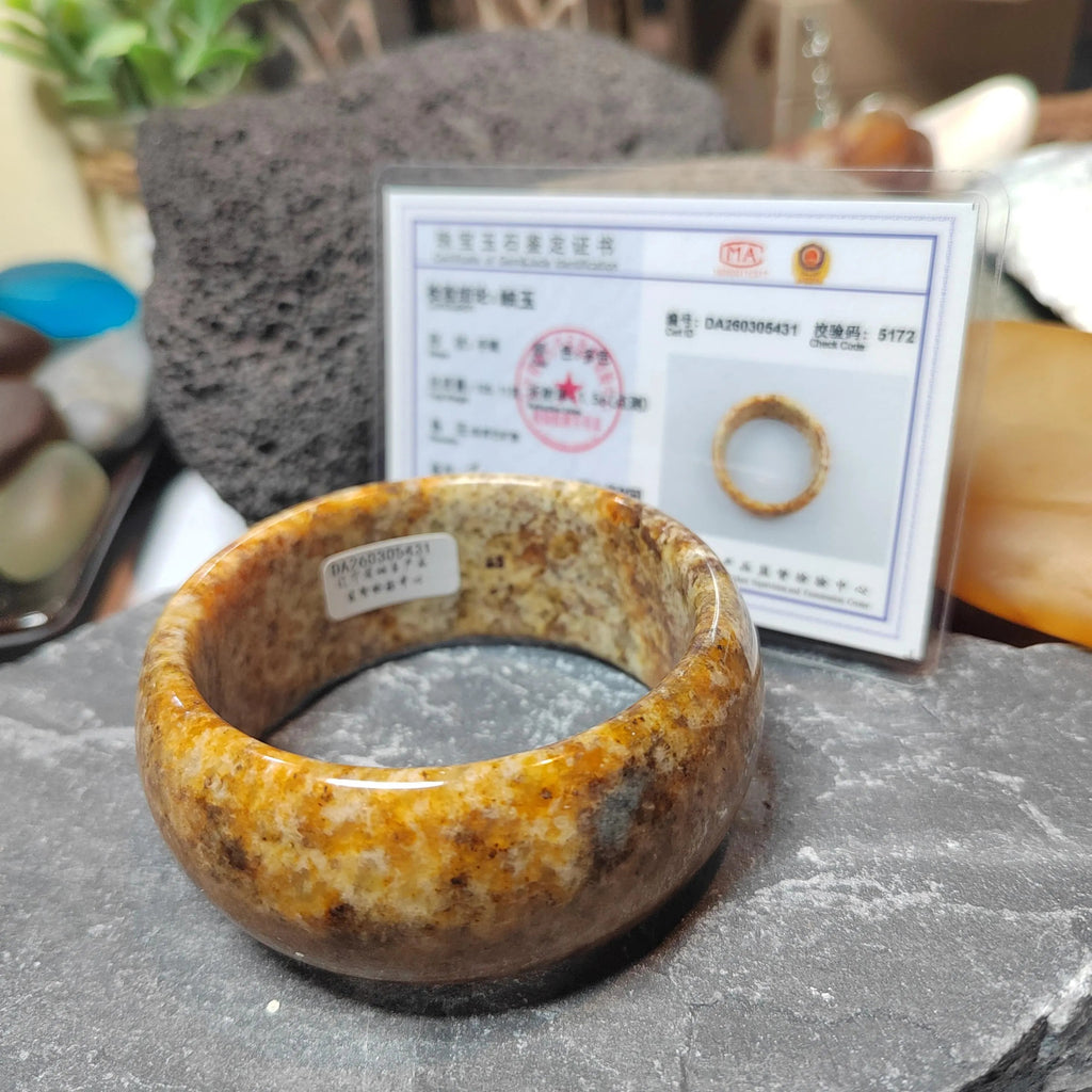 Certified Large Beautiful Natural Rustic Xiuyan Jade Bangle 57.2mm | SL555 SL Precious