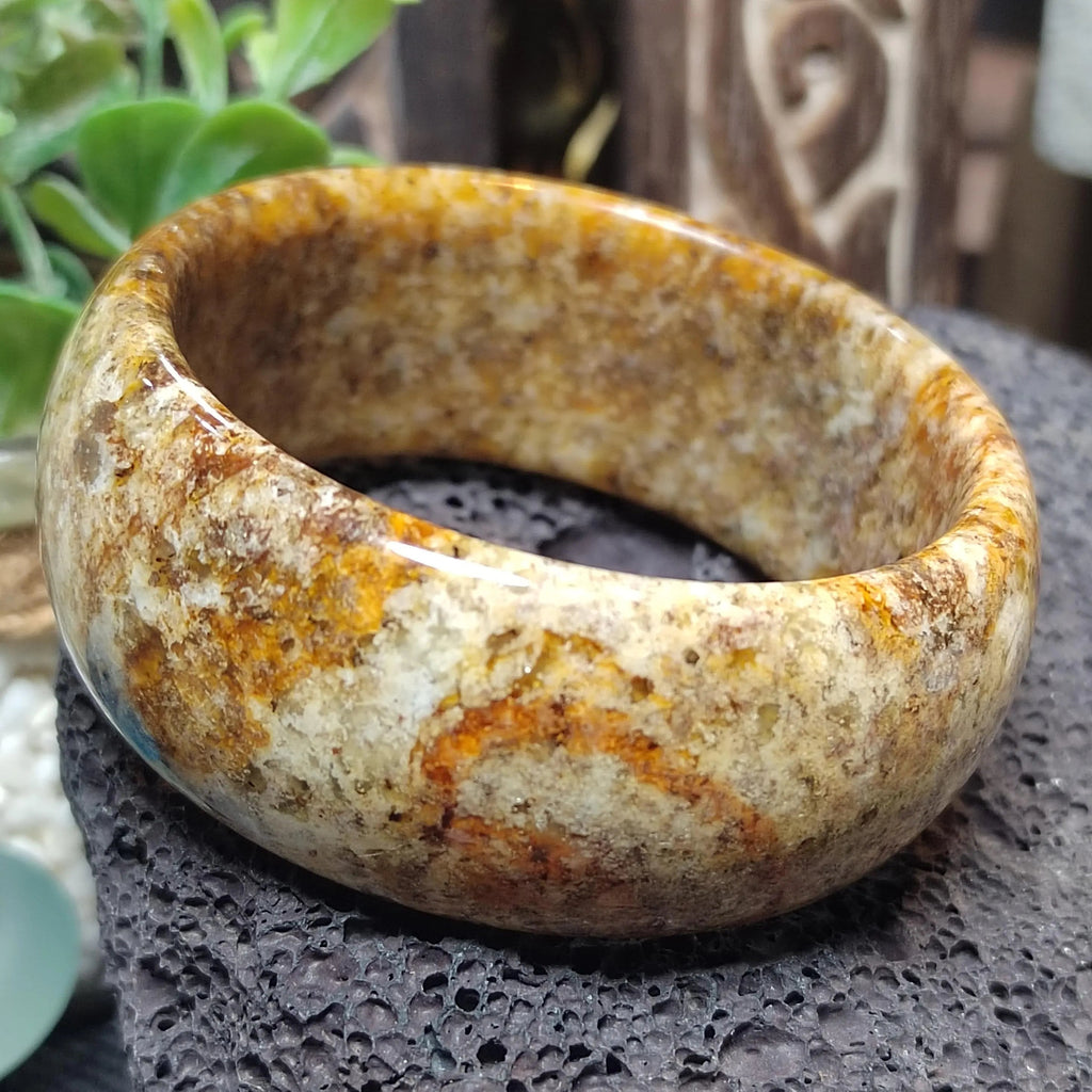 Certified Large Beautiful Natural Rustic Xiuyan Jade Bangle 57.2mm | SL555 SL Precious