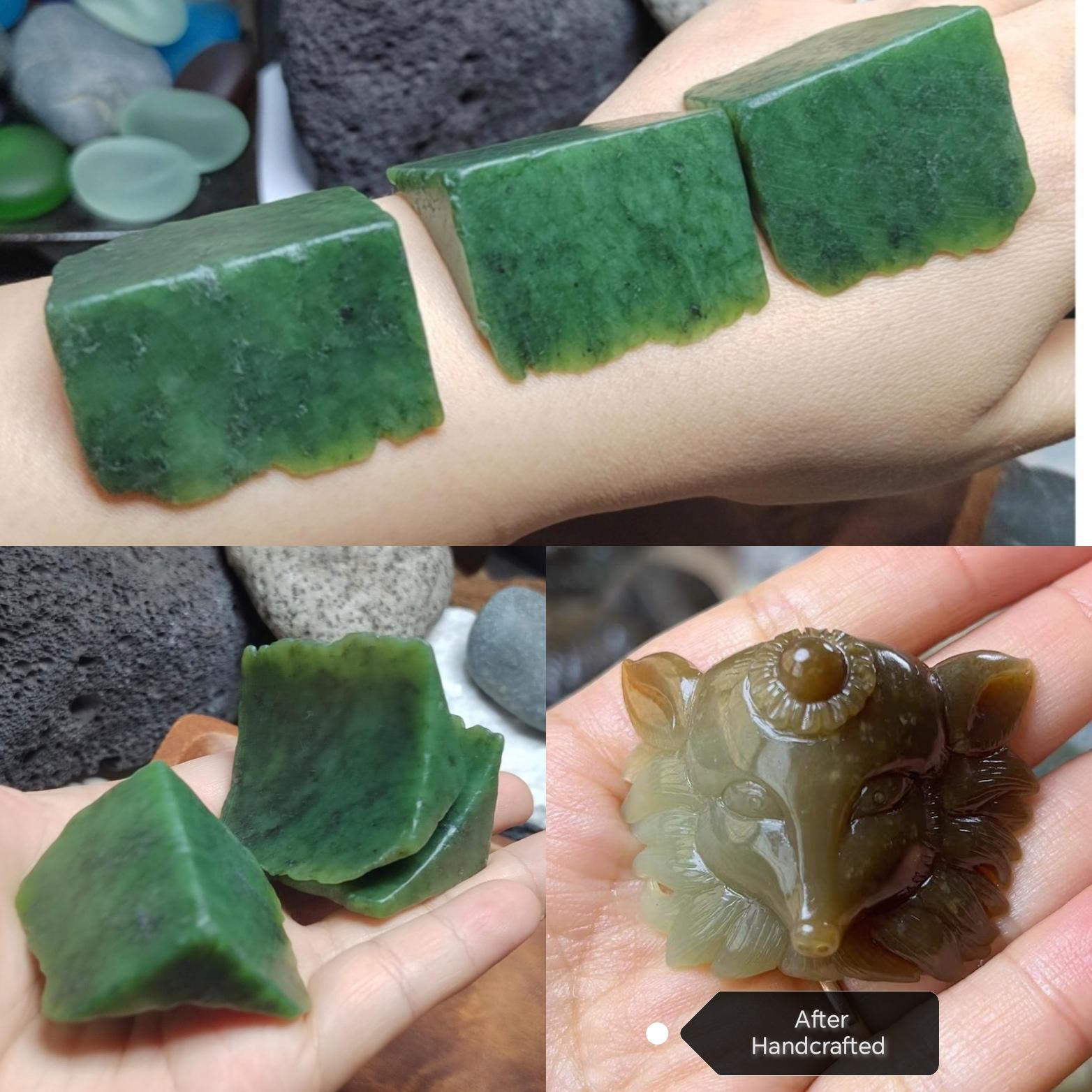 Premium DIY Nephrite Jade Raw Fragments · 446g Offcuts for Jewelry & Carving | SL534 SL Precious