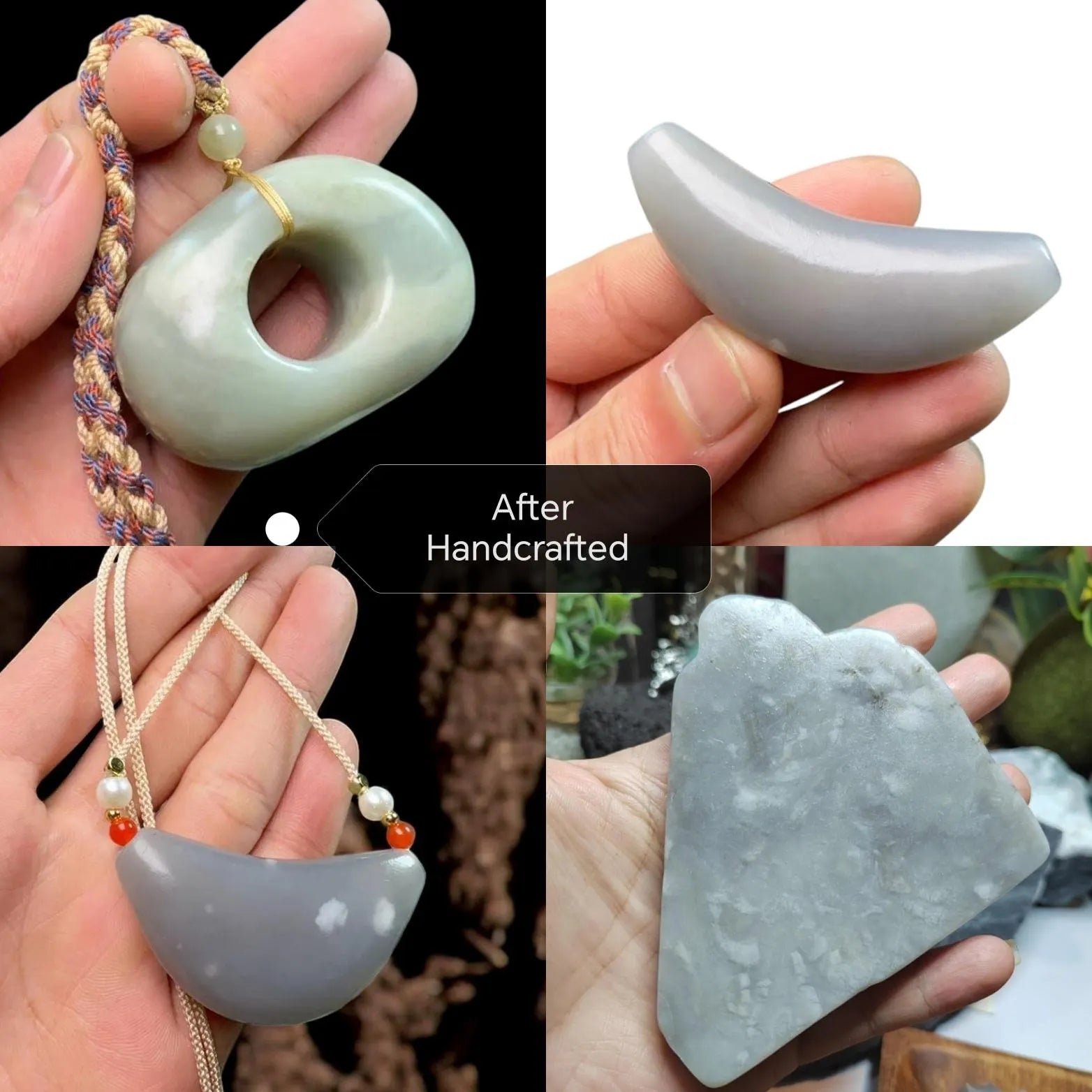 Natural DIY Nephrite Jade Raw Fragments · 467g Sugar Brown & Purple Smoke Mix | SL542 SL Precious