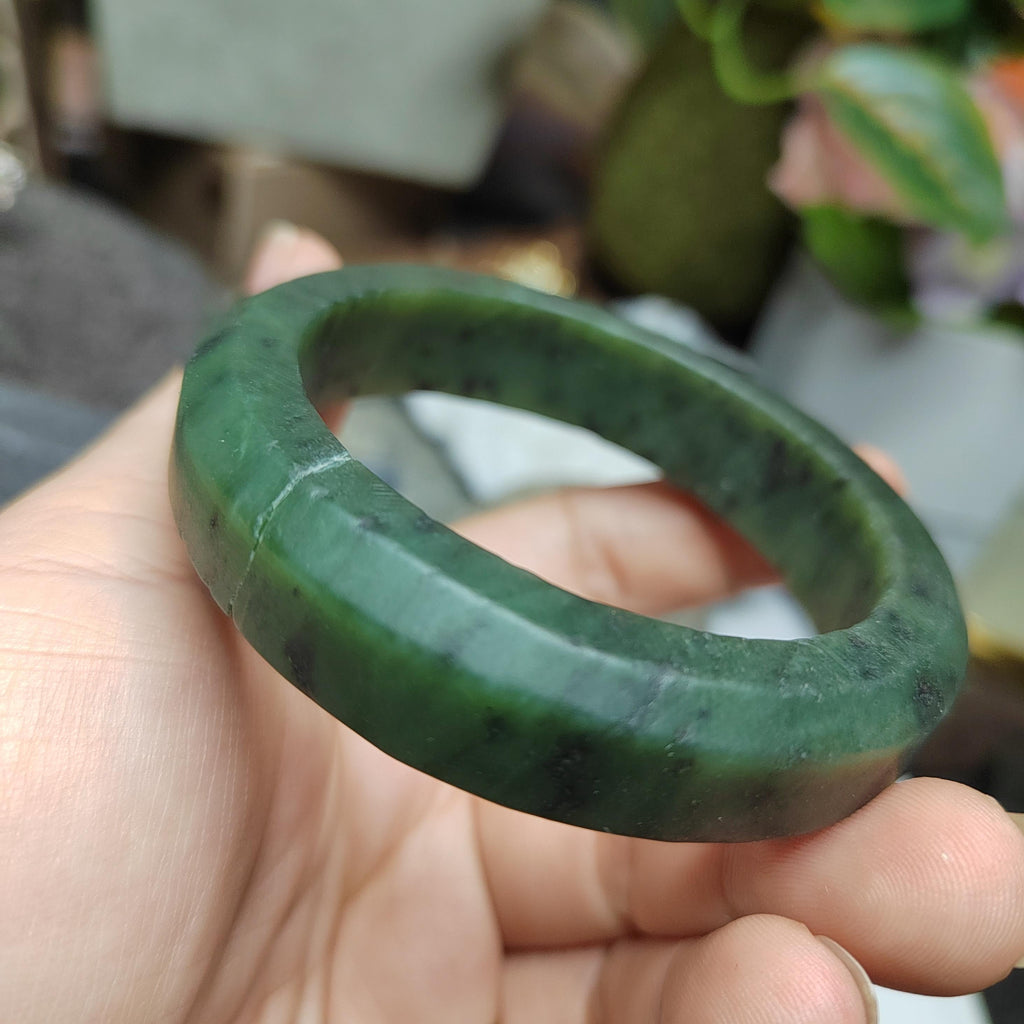 Natural DIY Nephrite Jade 半成品 Offcuts · 3 Bangles + 5 Squares · 368g Deep Green | SL544 SL Precious