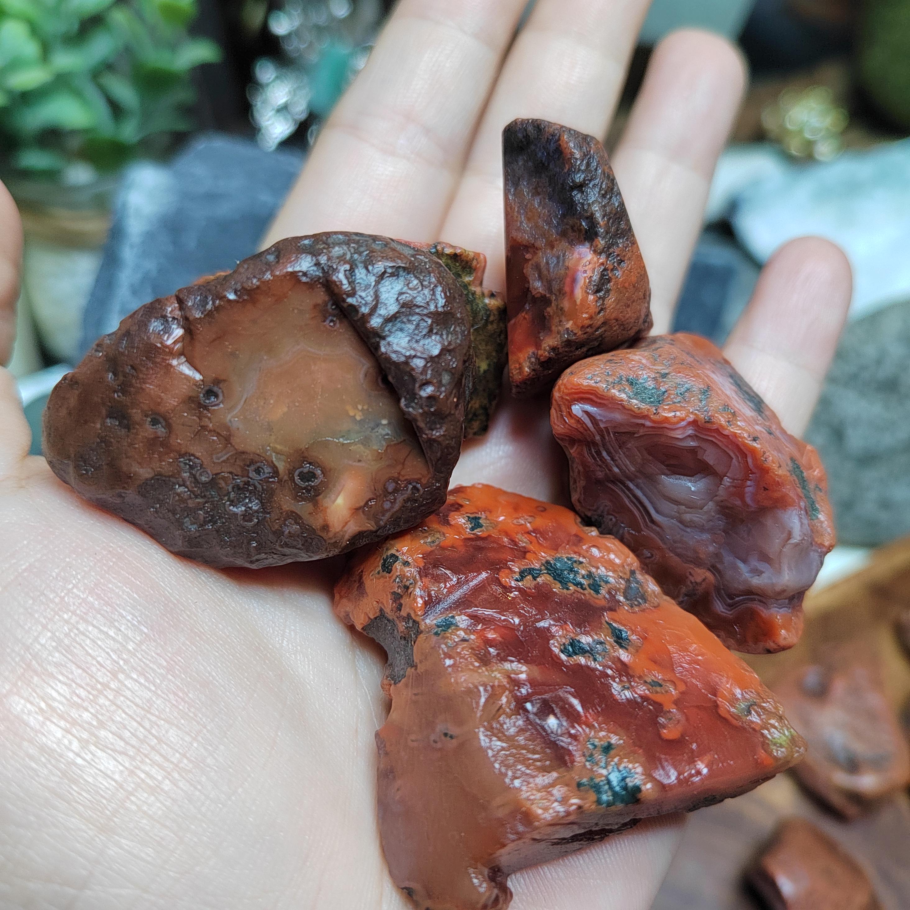 Rare Waxi Nanhong Agate Raw Stone & Offcuts · 436g · DIY Jewelry Material | SL545 SL Precious