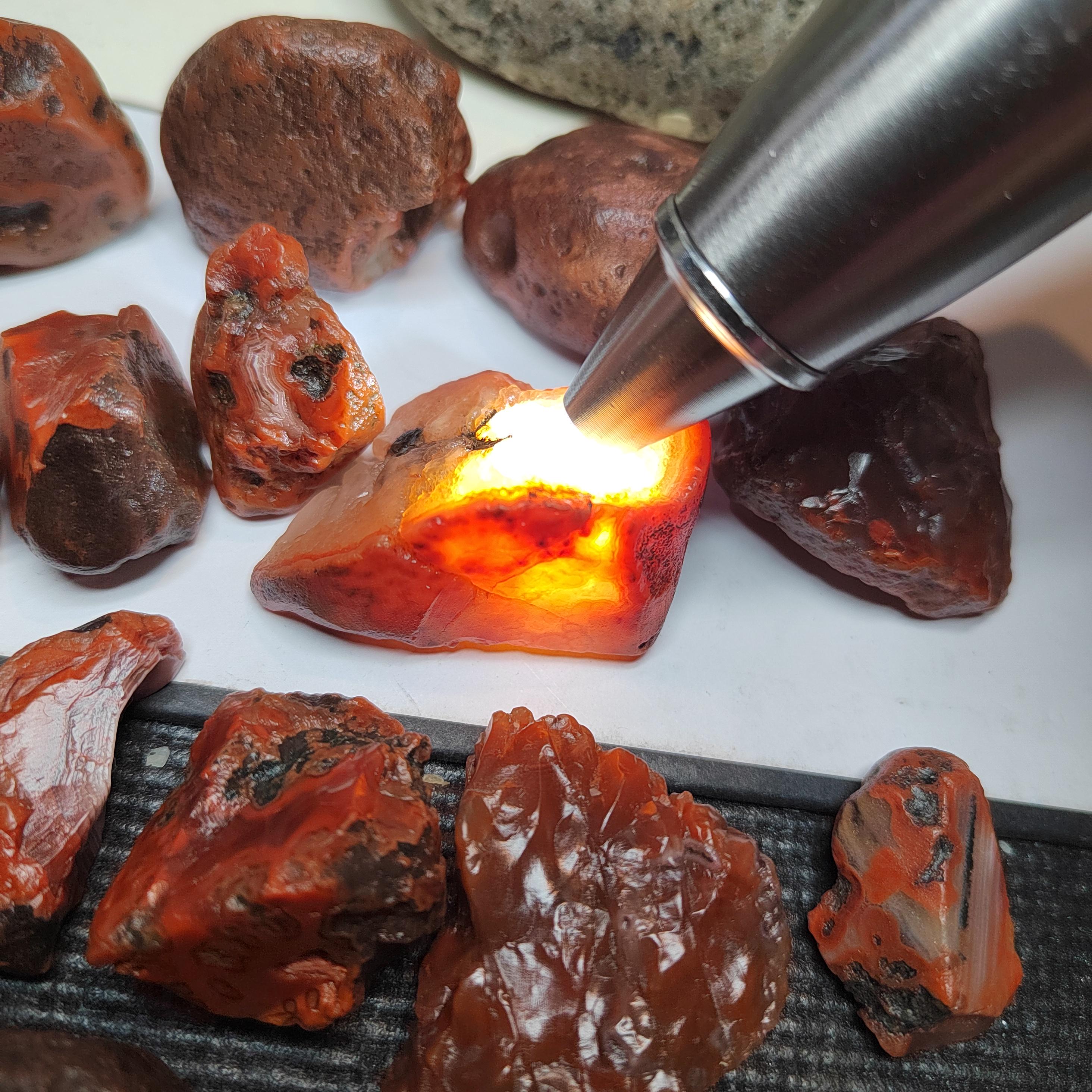 Rare Waxi Nanhong Agate Raw Stones · 427g · 17pcs Natural Uneven Cut | SL546 SL Precious