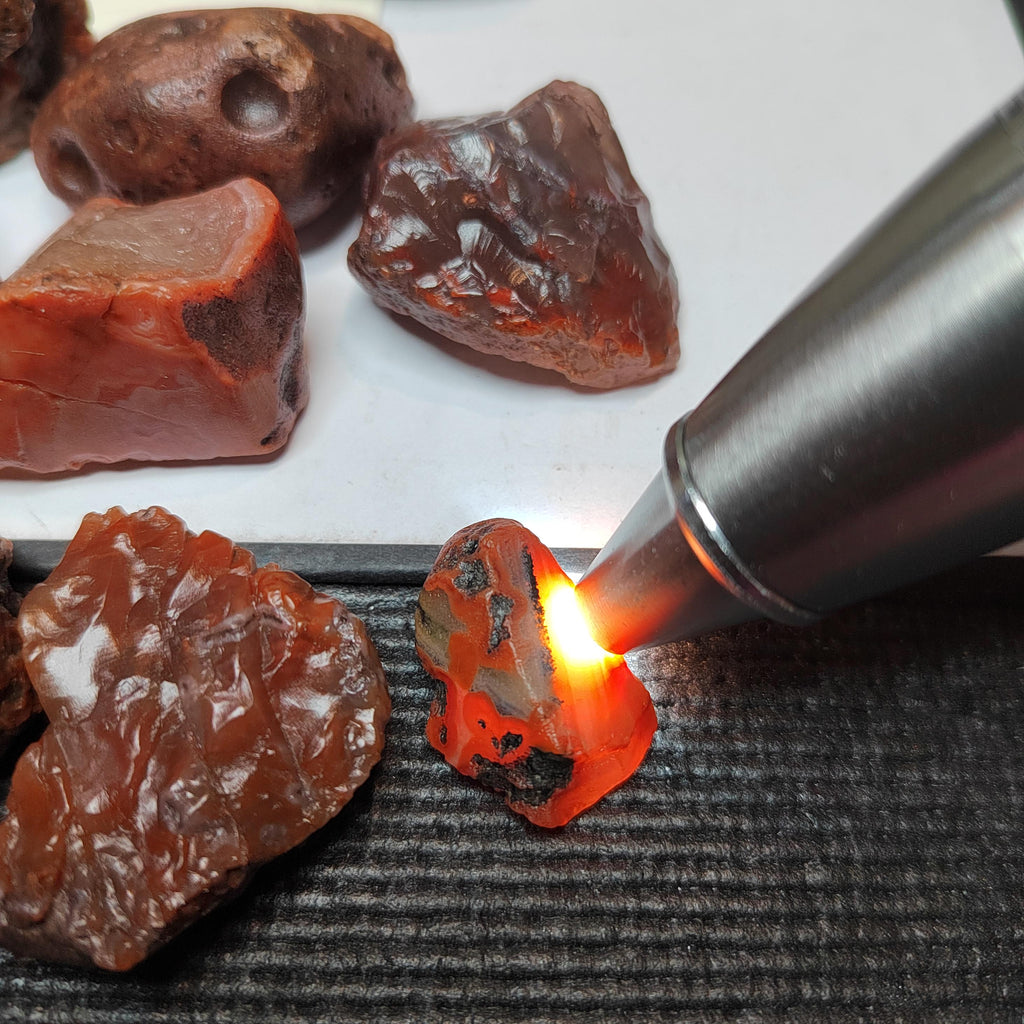 Rare Waxi Nanhong Agate Raw Stones · 427g · 17pcs Natural Uneven Cut | SL546 SL Precious