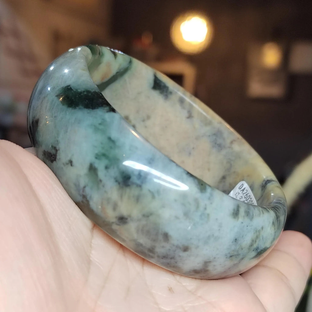 Certified Natural Xiuyan Jade Bangle 57.4mm – Autumn Bloom Design SL557 SL Precious