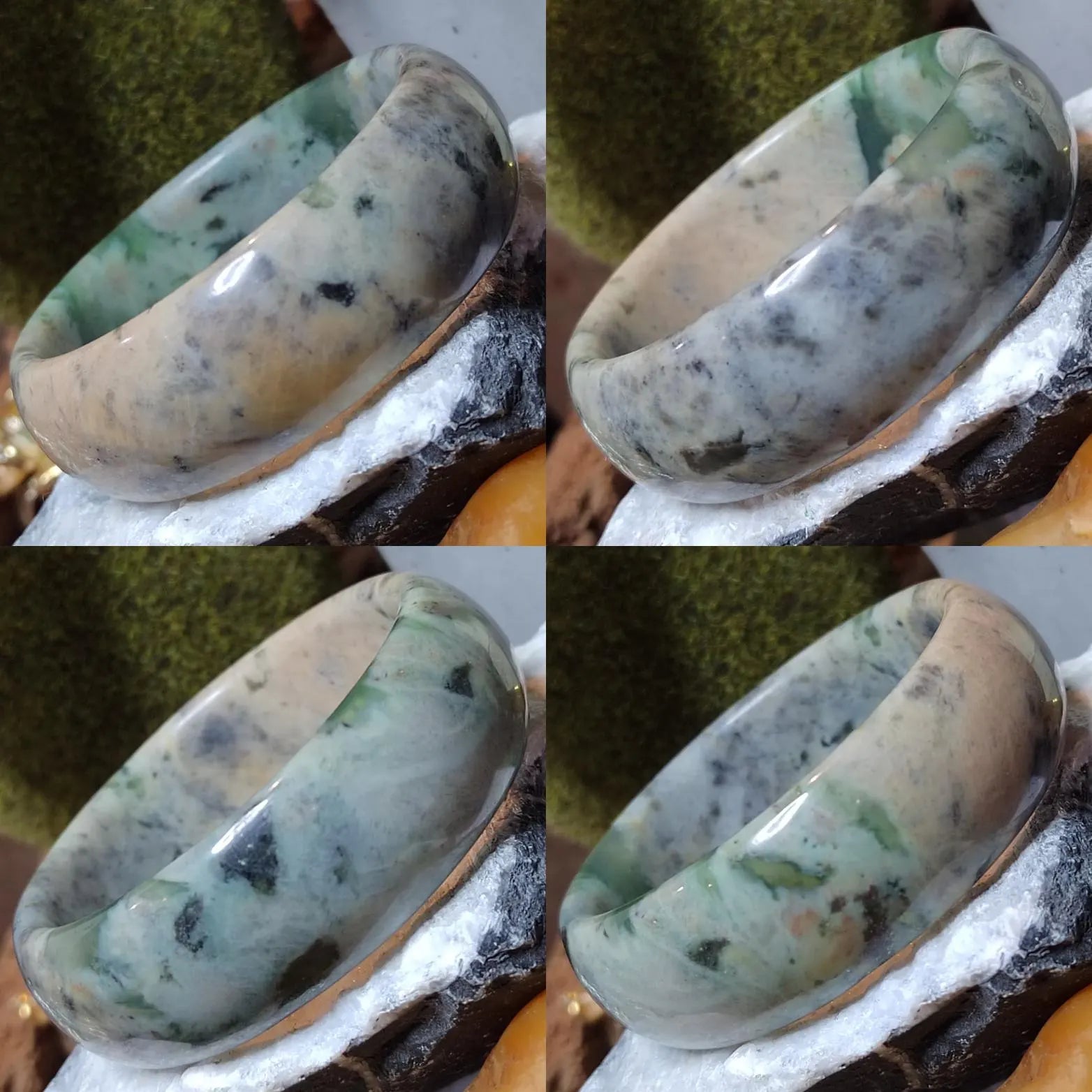 Certified Natural Xiuyan Jade Bangle 57.4mm – Autumn Bloom Design SL557 SL Precious