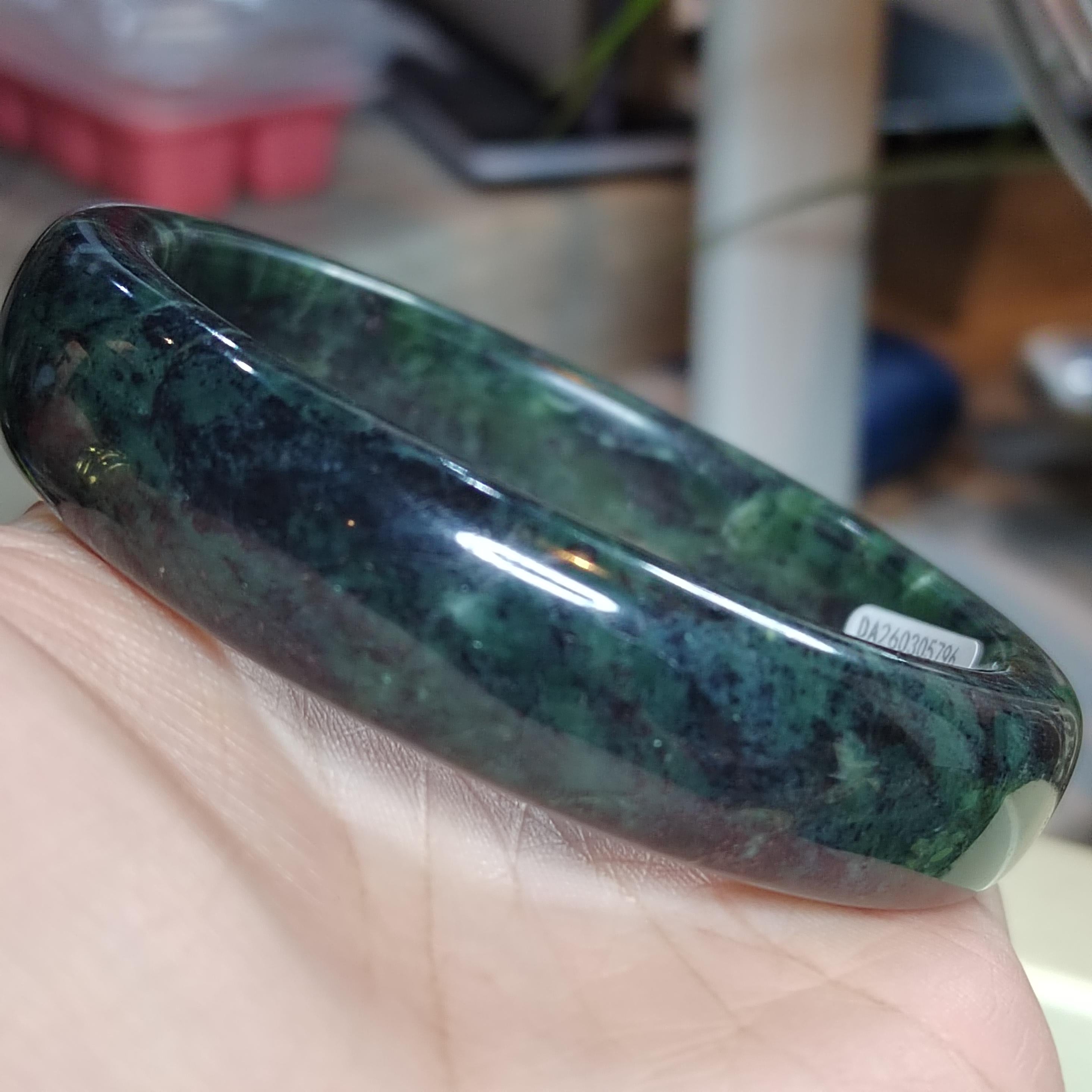 Certified Natural Xiuyan Jade Bangle 65.3mm – Ink Glow Forest SL558 SL Precious