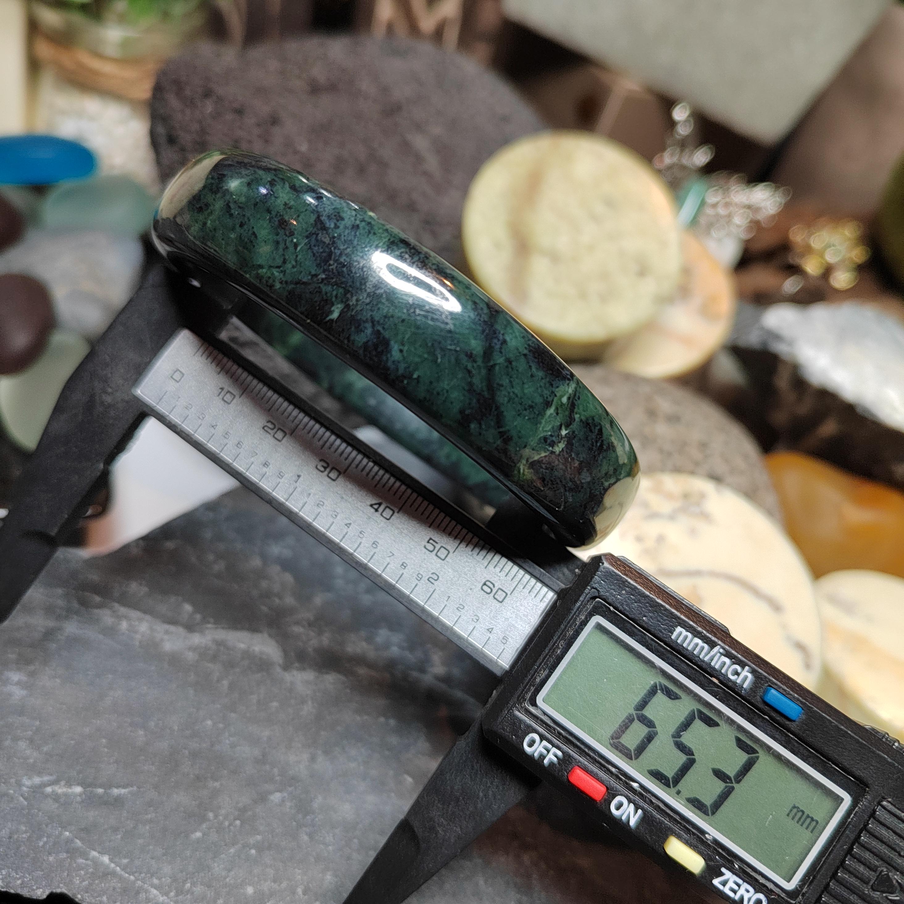 Certified Natural Xiuyan Jade Bangle 65.3mm – Ink Glow Forest SL558 SL Precious