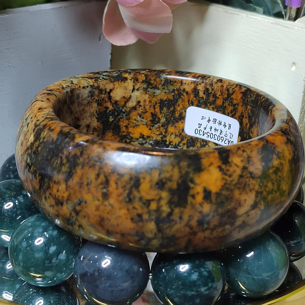 Certified Natural Xiuyan Jade Bangle 59.6mm | Ink‑Wash Harmony SL559 SL Precious