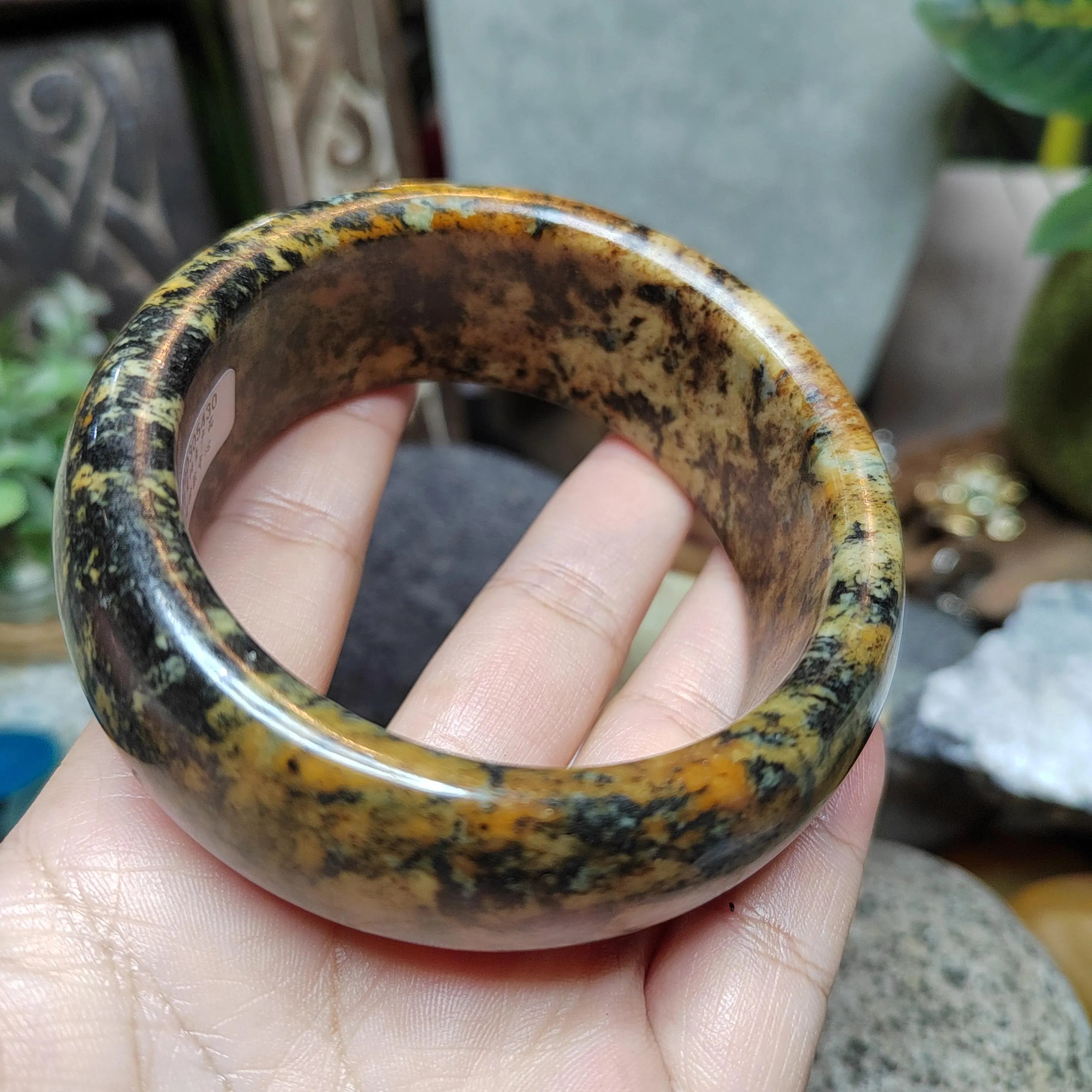 Certified Natural Xiuyan Jade Bangle 59.6mm | Ink‑Wash Harmony SL559 SL Precious