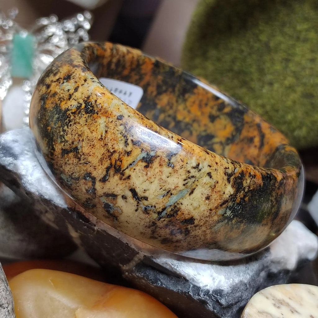 Certified Natural Xiuyan Jade Bangle 59.6mm | Ink‑Wash Harmony SL559 SL Precious