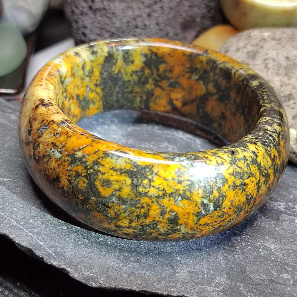 Certified Natural Xiuyan Jade Bangle 59.6mm | Ink‑Wash Harmony SL559 SL Precious