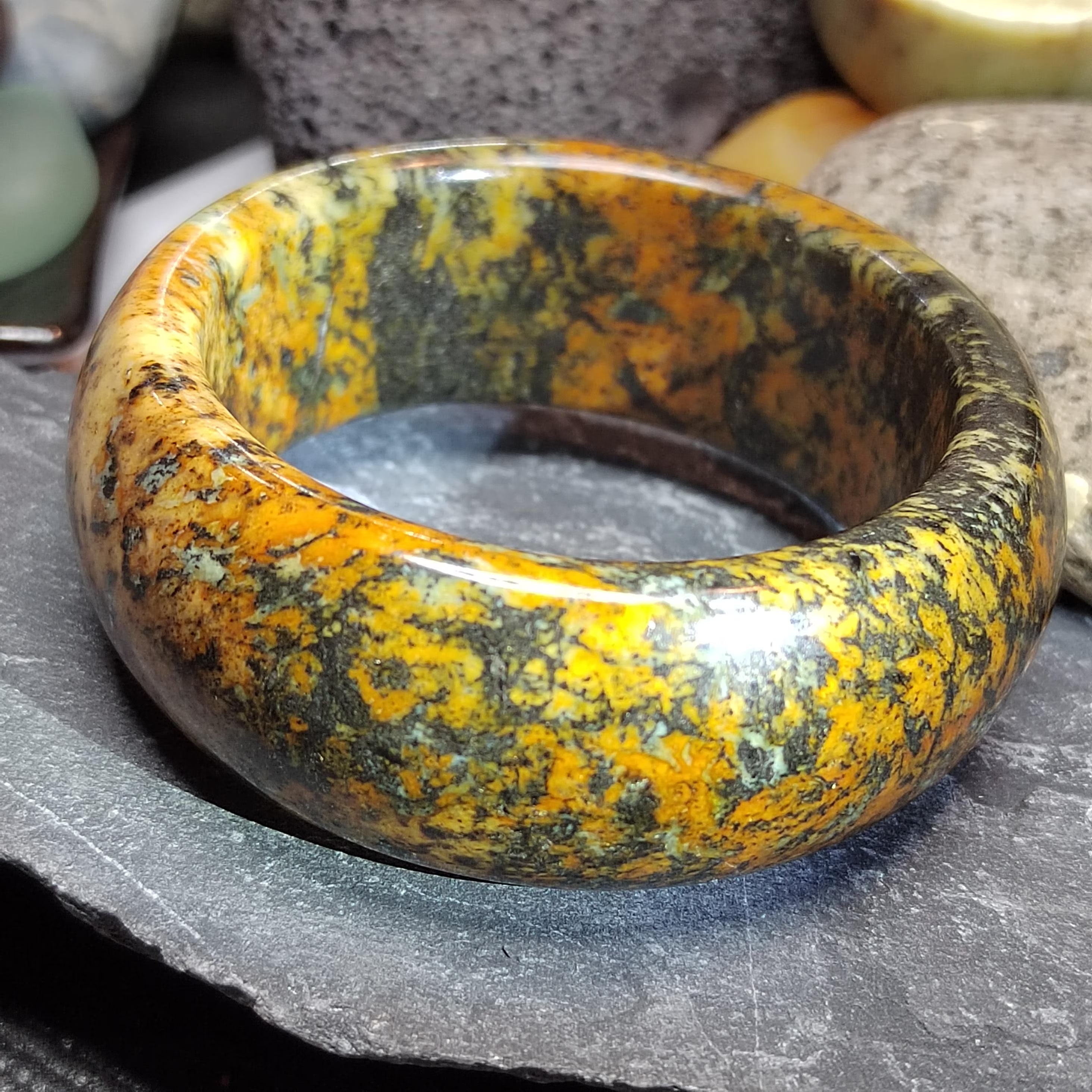 Certified Natural Xiuyan Jade Bangle 59.6mm | Ink‑Wash Harmony SL559 SL Precious