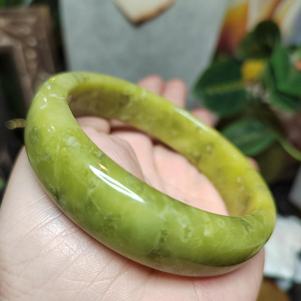 Certified Natural Unisex Apple Green Natural Xiuyan Jade Bangle 63.4mm | SL560 SL Precious