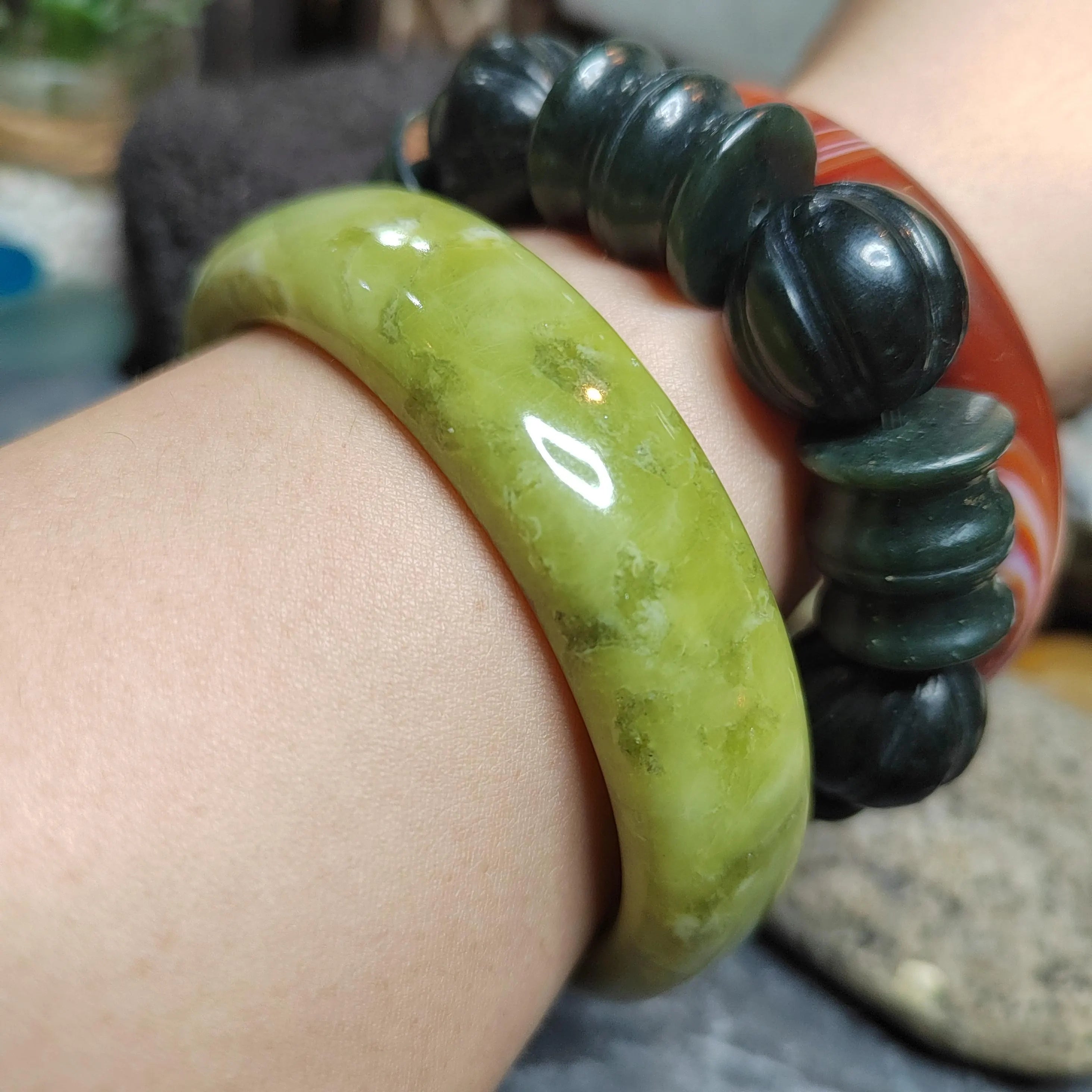 Certified Natural Unisex Apple Green Natural Xiuyan Jade Bangle 63.4mm | SL560 SL Precious