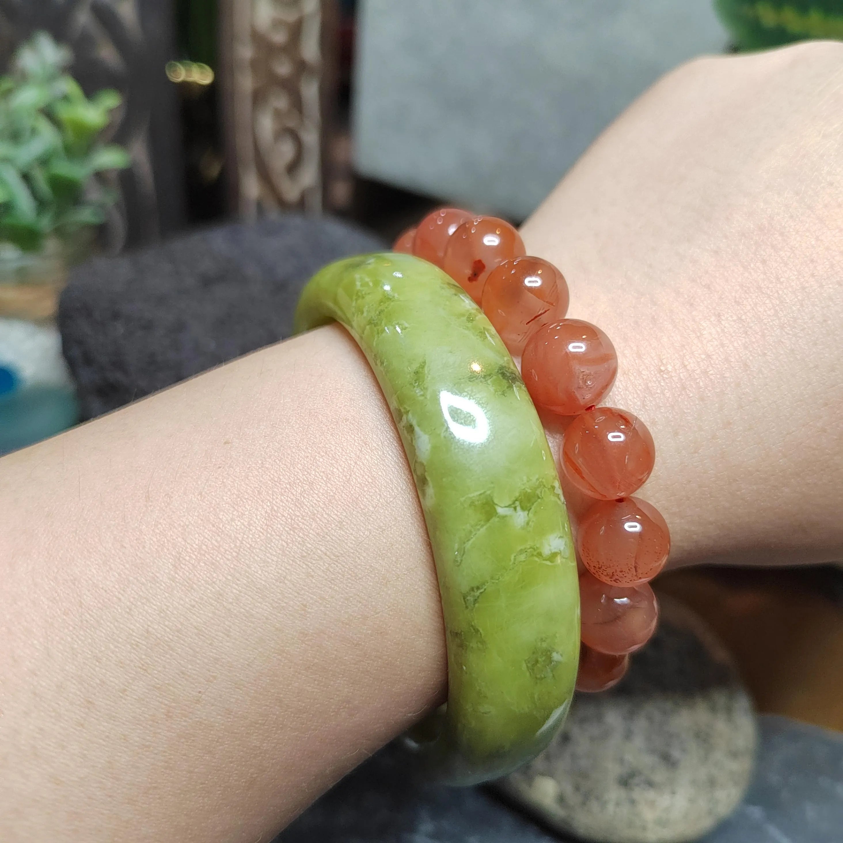 Certified Natural Unisex Apple Green Natural Xiuyan Jade Bangle 63.4mm | SL560 SL Precious