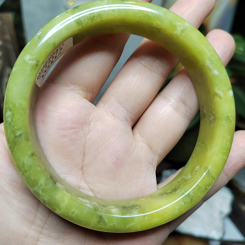 Certified Natural Unisex Apple Green Natural Xiuyan Jade Bangle 63.4mm | SL560 SL Precious