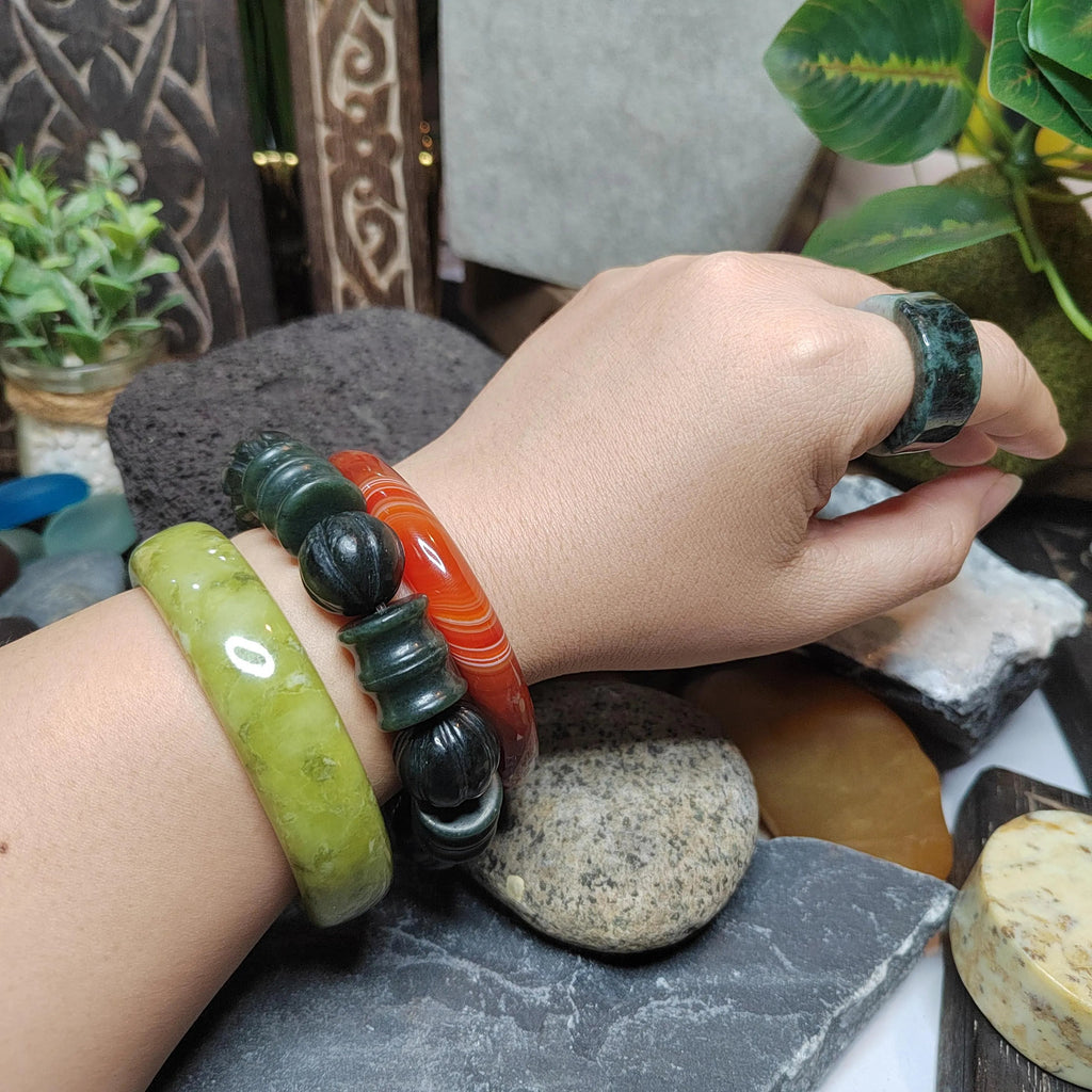 Certified Natural Unisex Apple Green Natural Xiuyan Jade Bangle 63.4mm | SL560 SL Precious